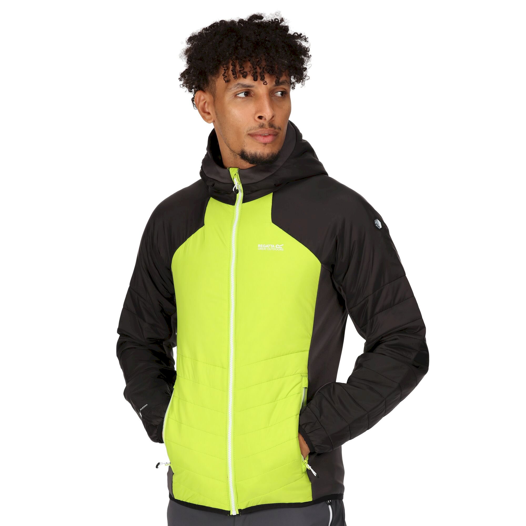 Men's Trutton Softshell Hooded Jacket | Bright Kiwi Black