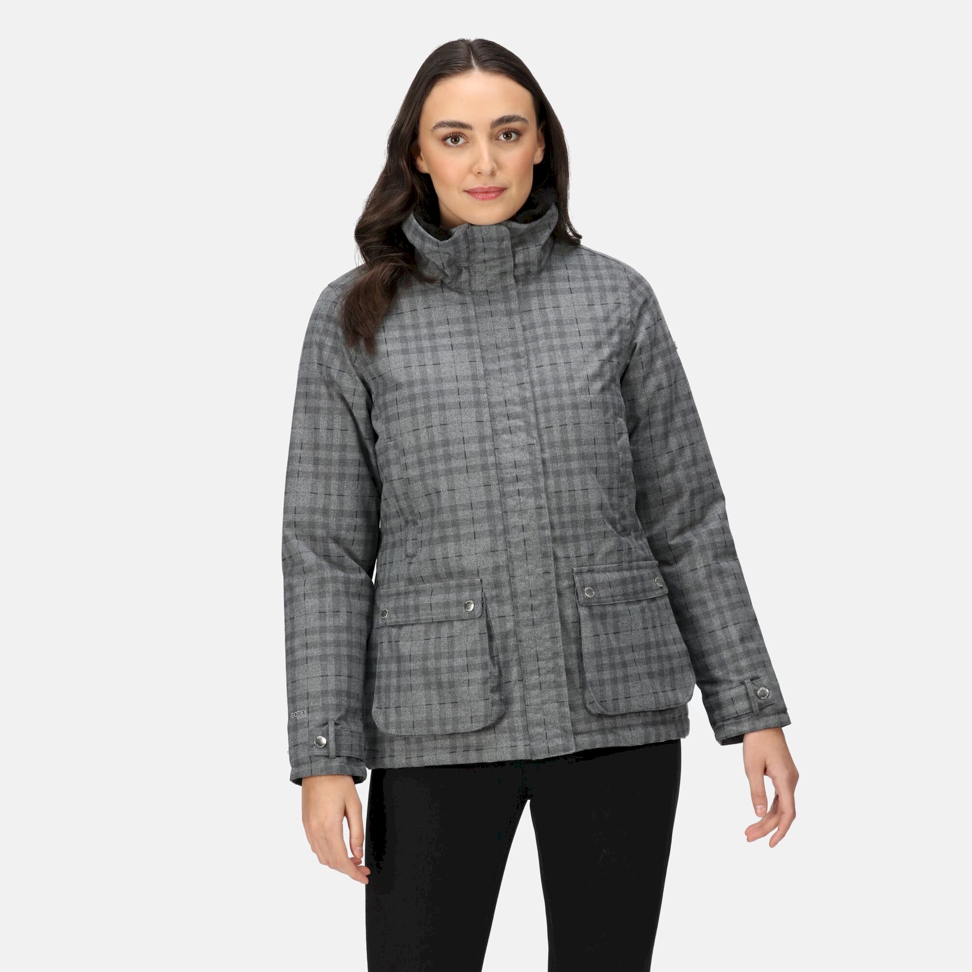 Women's Leighton Waterproof Jacket | Storm Grey Check