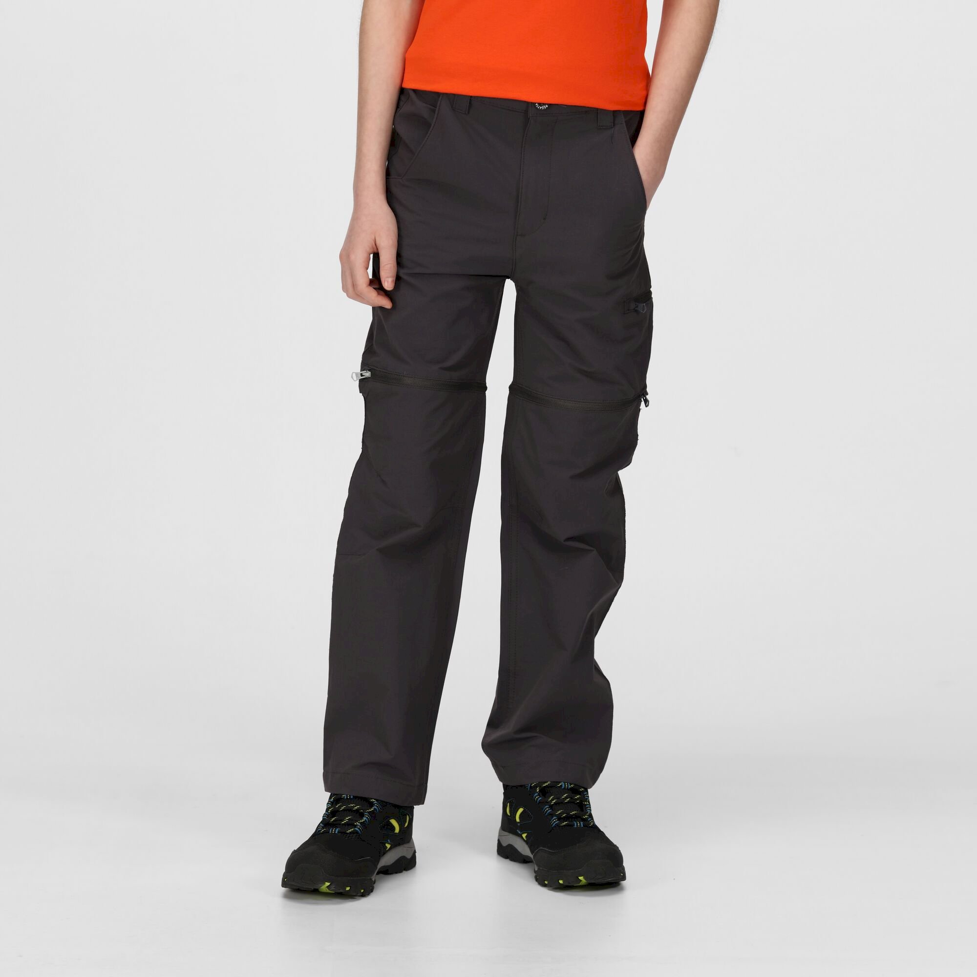 Kids' Highton Stretch Zip Off Walking Trousers | Seal Grey