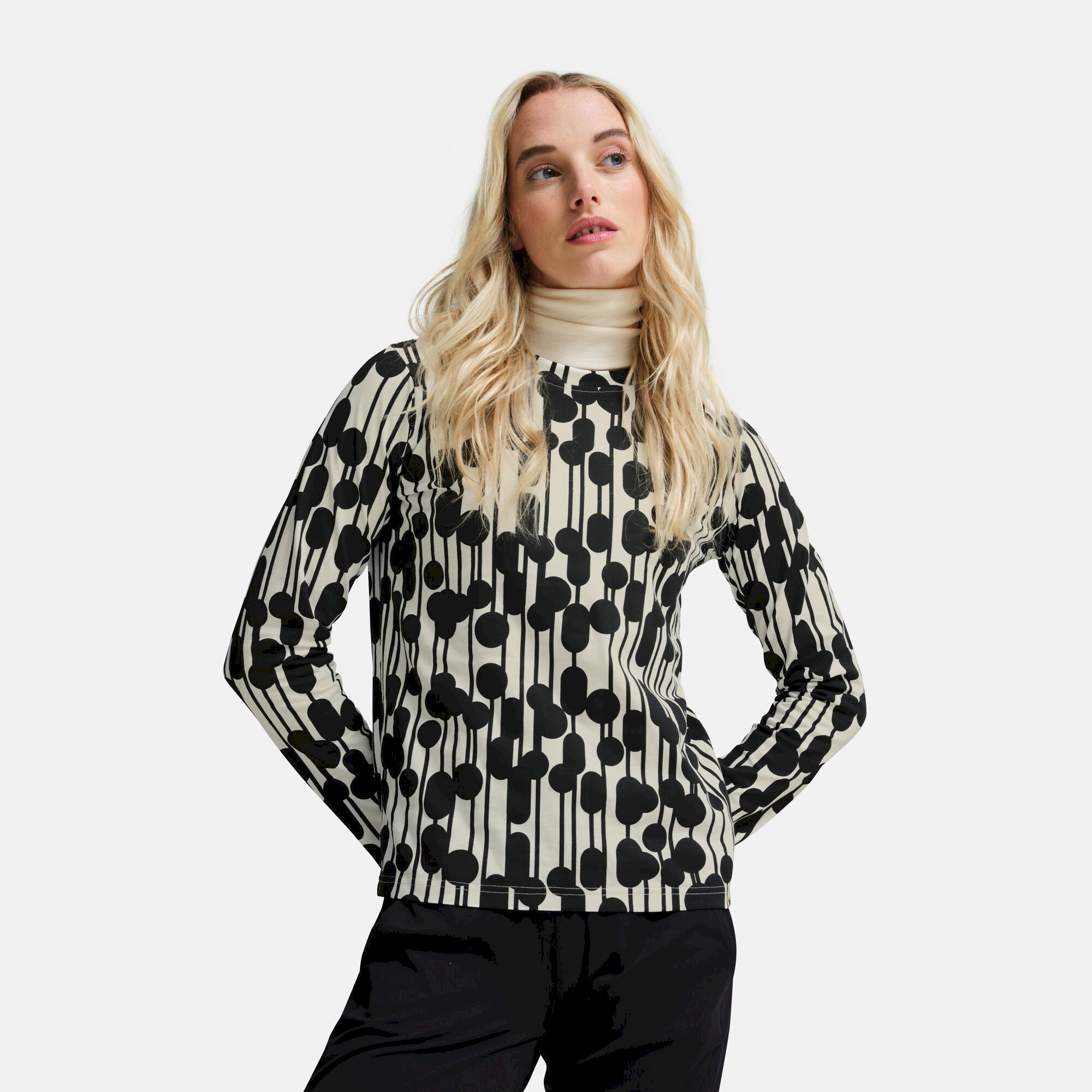 Orla Kiely Long Sleeve Winter Tee | Reflected Trees Black