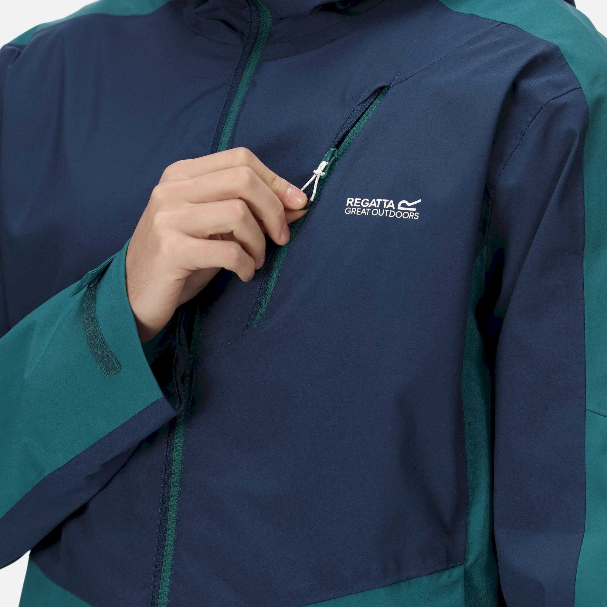 Men's Highton Stretch II Waterproof Jacket | Admiral Blue Pacific Green