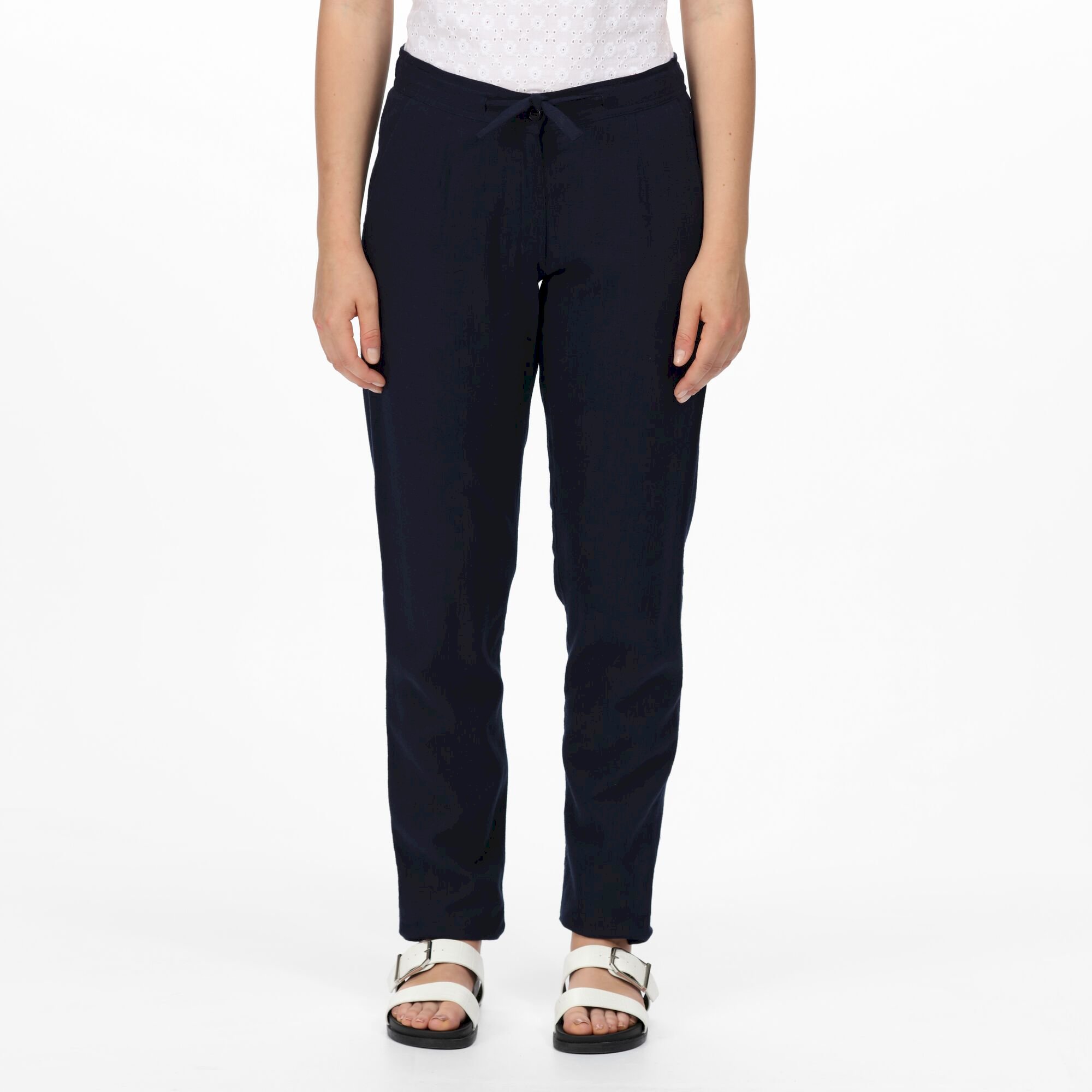 Women's Maida Linen Trousers | Navy