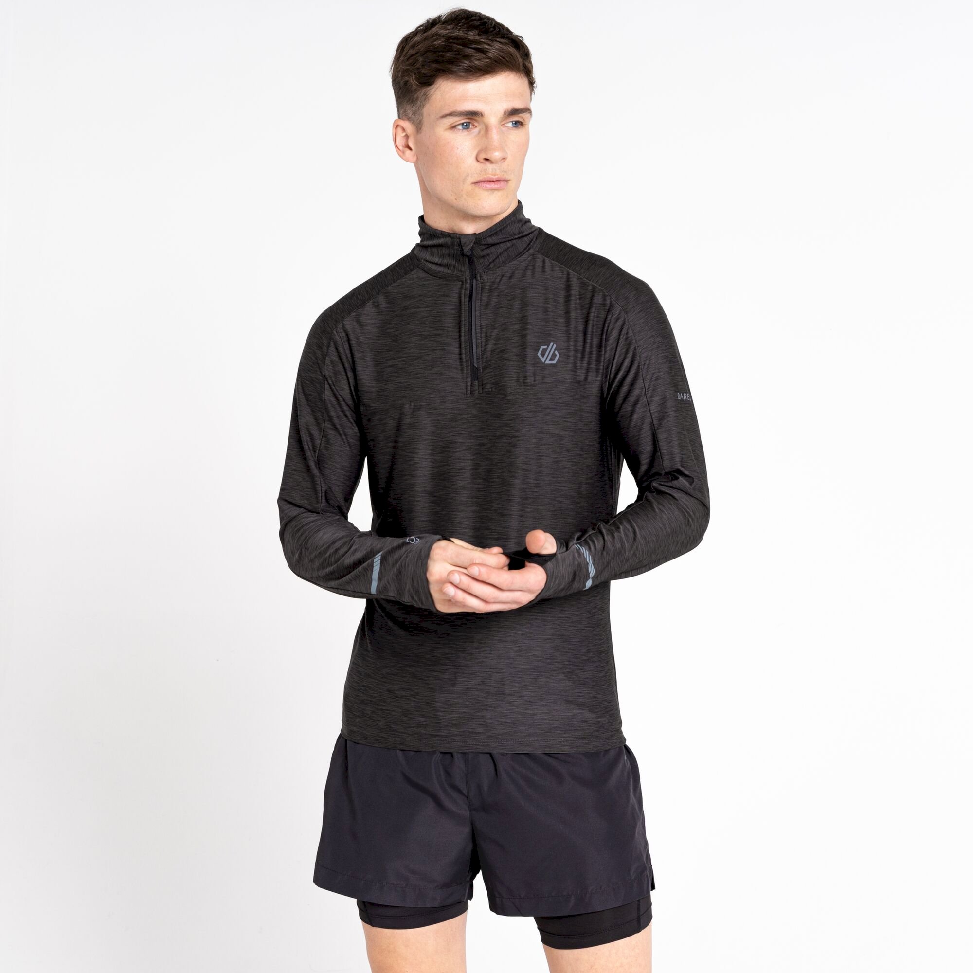 Dare 2b - Men's Power Up II Lightweight Jersey | Black Marl