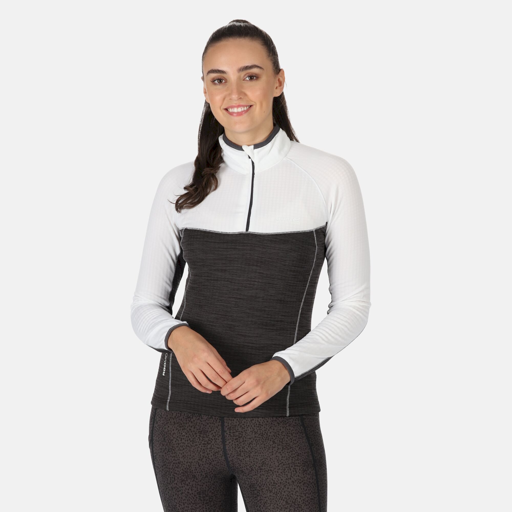 Women's Hepley Lightweight Half Zip Fleece | White Seal Grey Marl