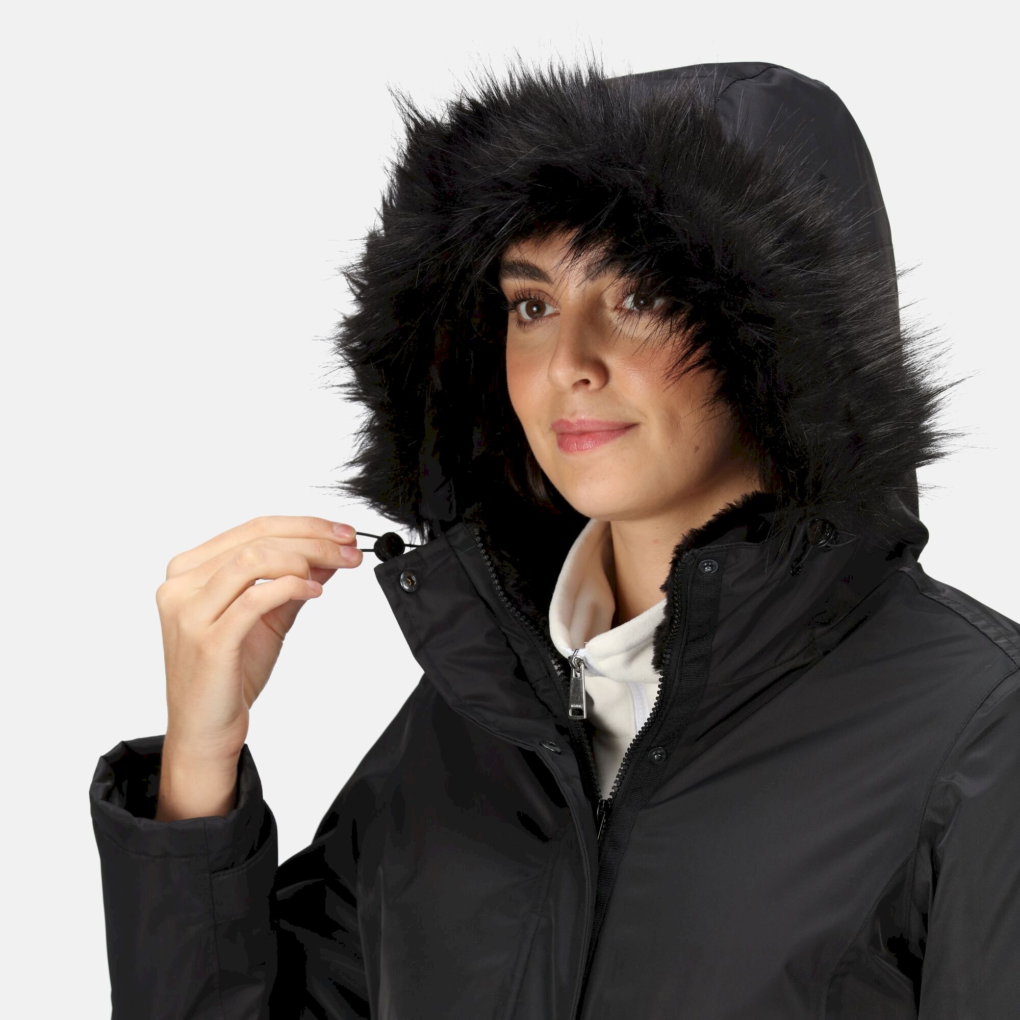 Women's Lyanna Fur Trim Parka Jacket | Black