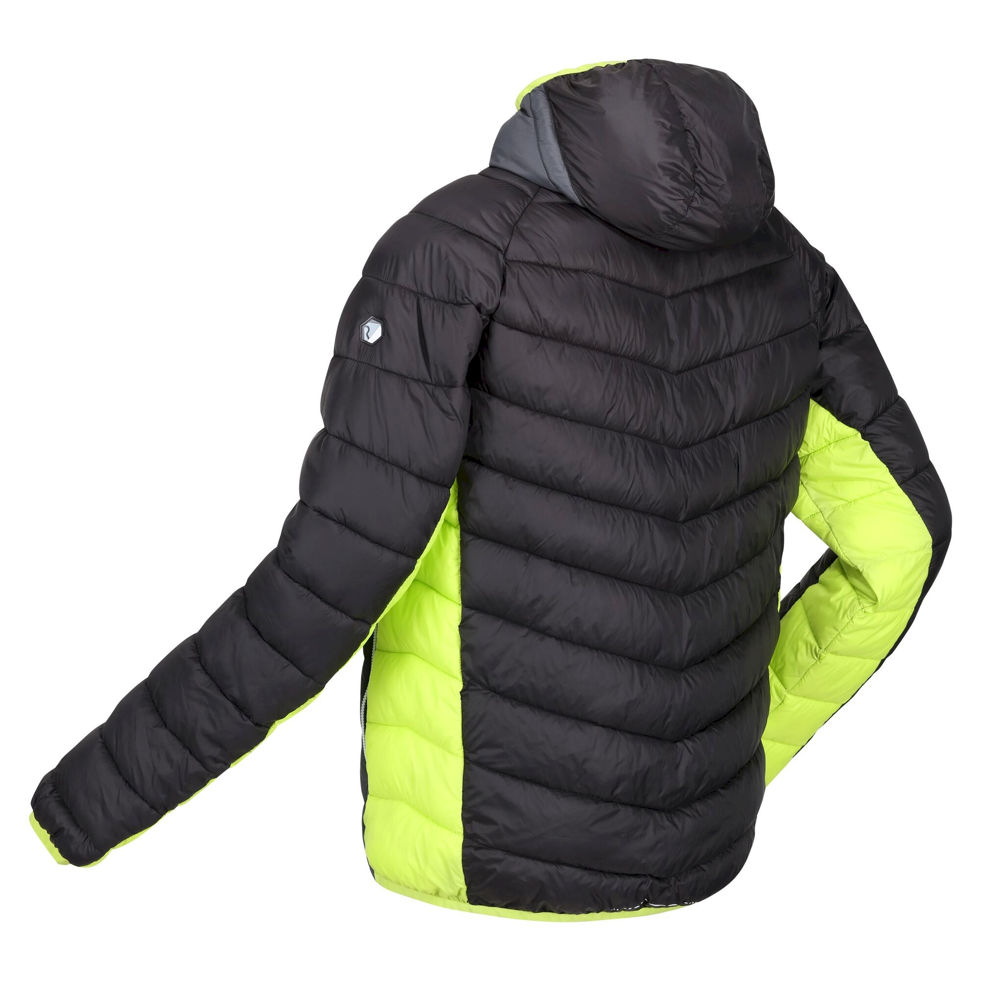 Men's Harrock Hooded Puffer Jacket | Black Dark Grey
