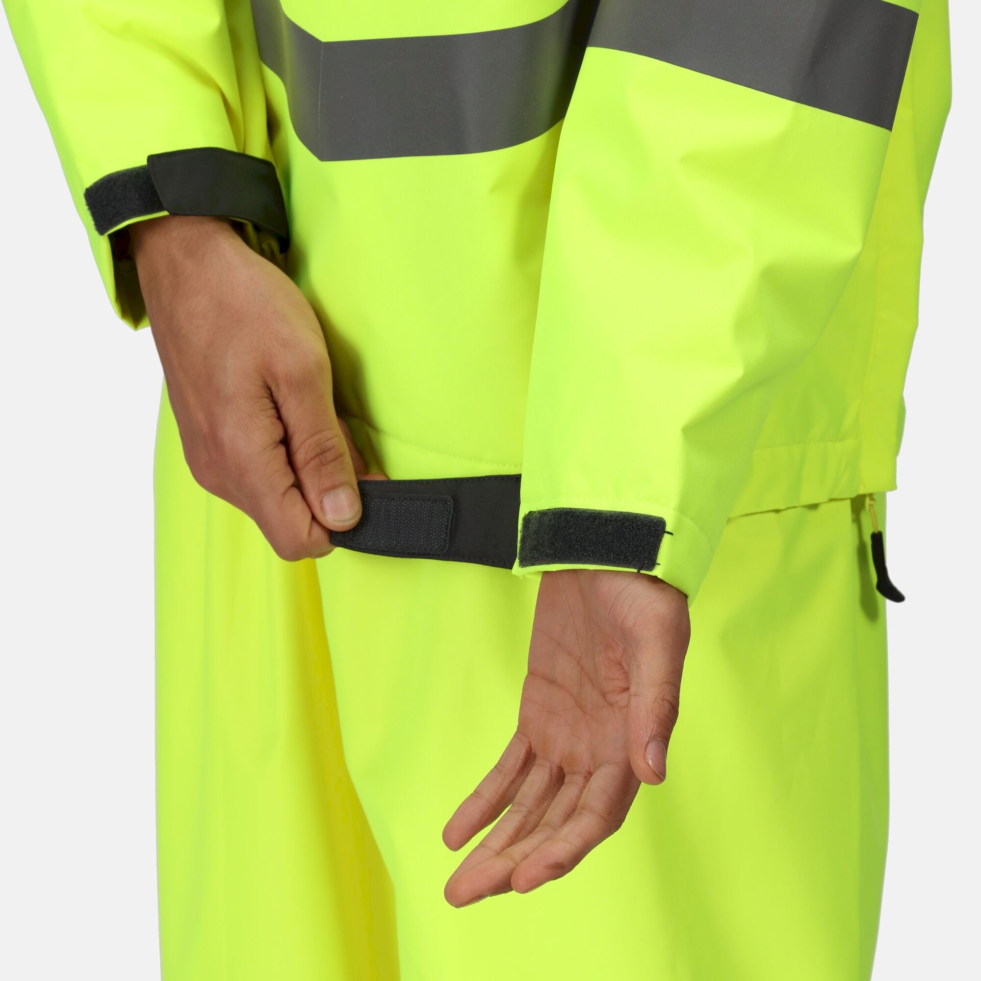 Men's Hi-Vis Waterproof Reflective Overhead Bomber Jacket | Yellow Grey