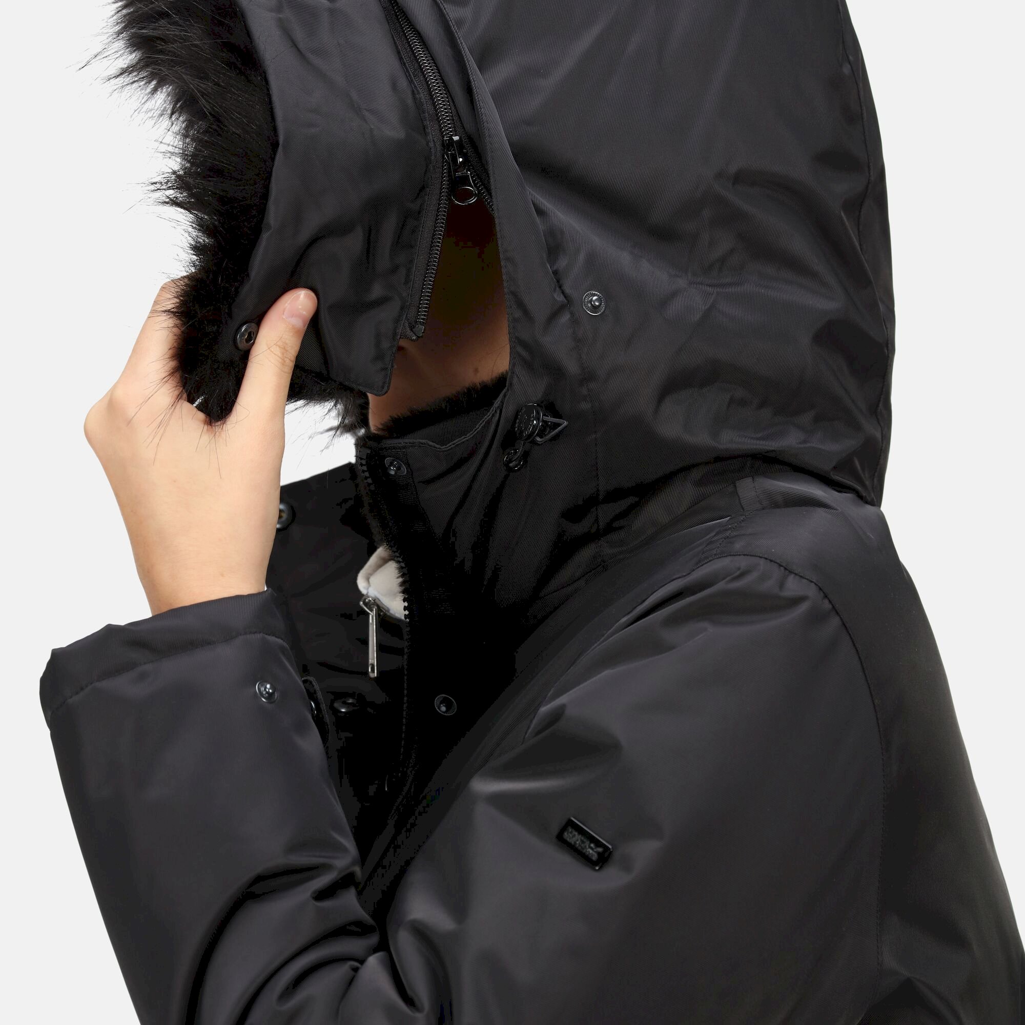 Women's Lyanna Fur Trim Parka Jacket | Black