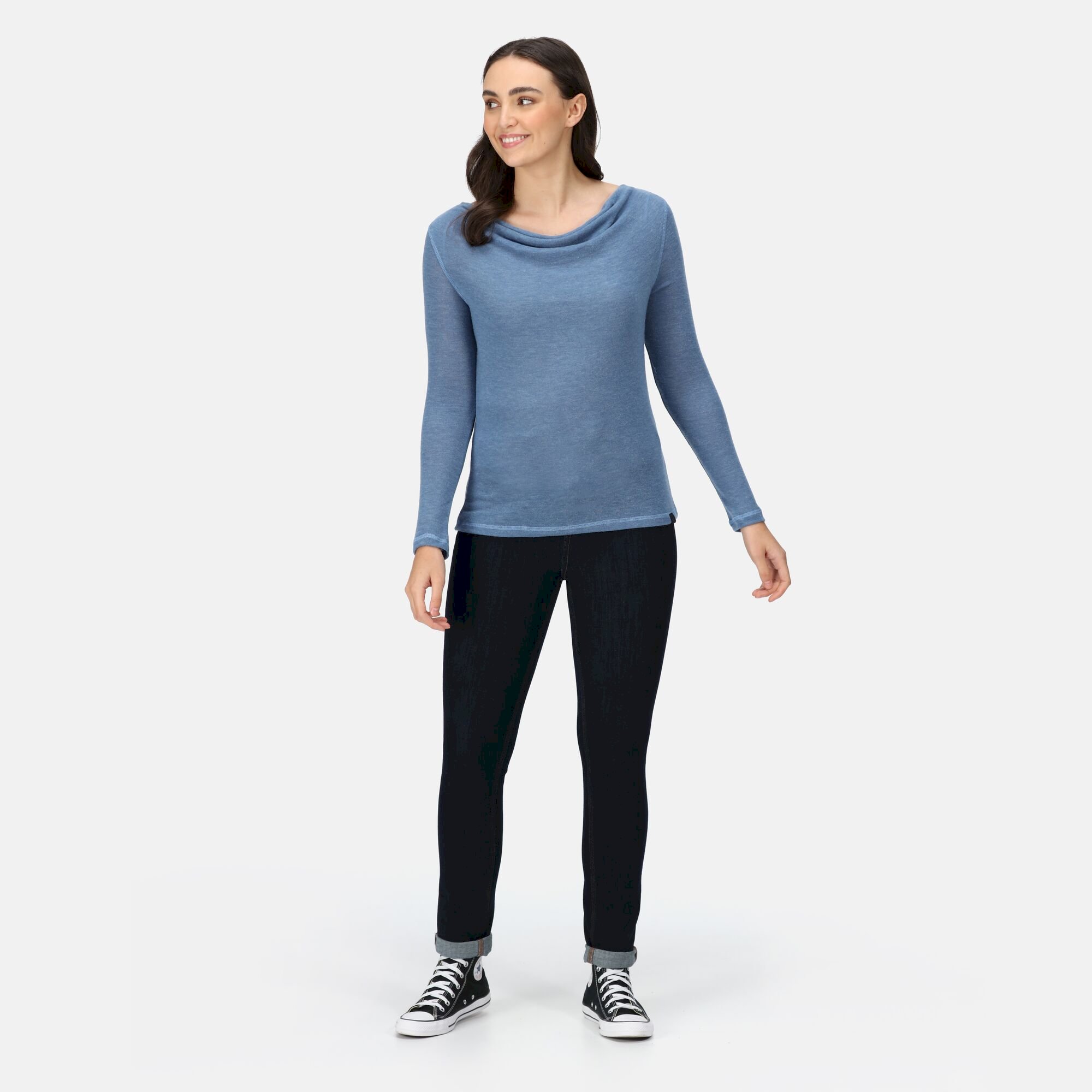 Women's Frayda Cowl Neck Top | Slate Blue