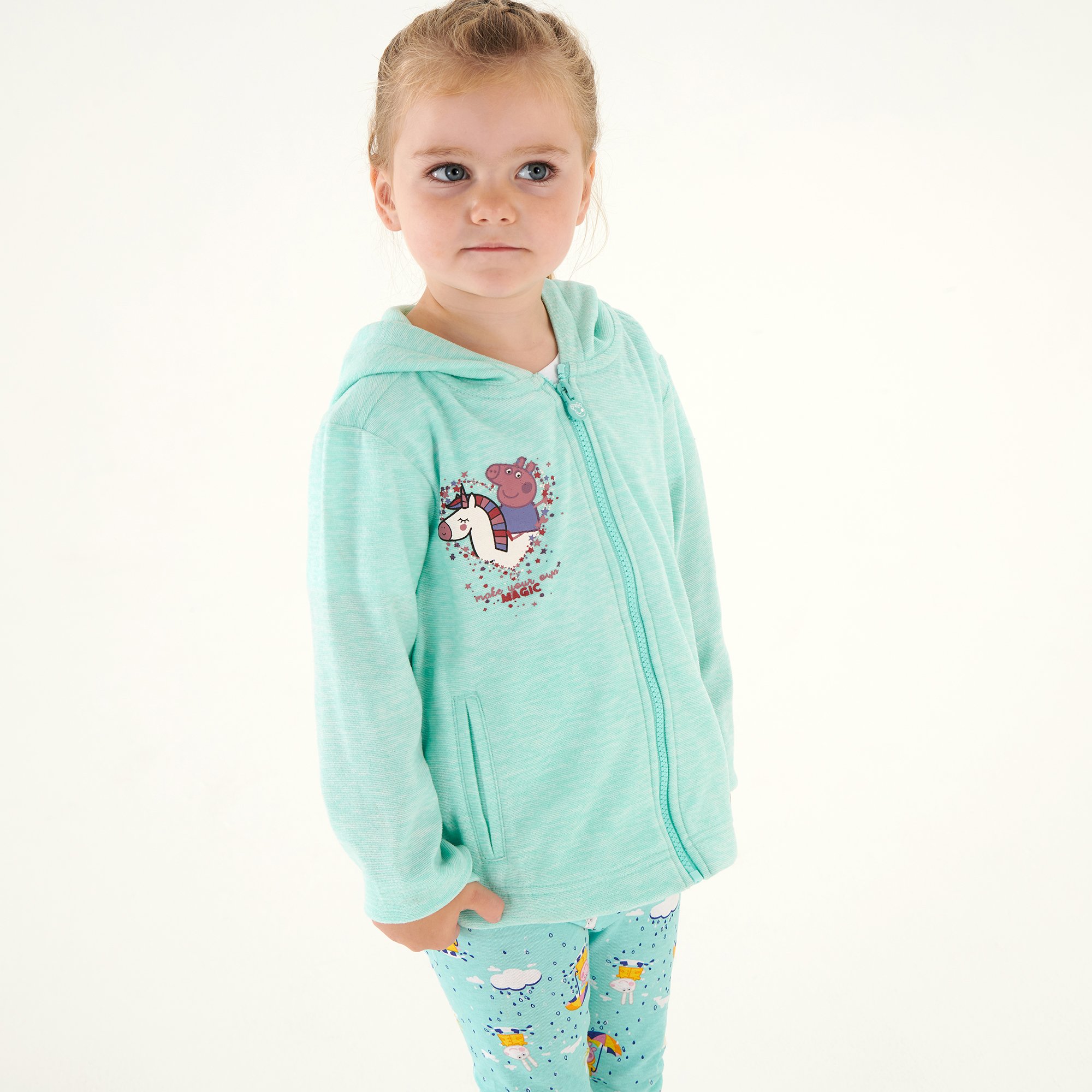 Peppa Pig Full Zip Fleece | Aruba Blue Marl