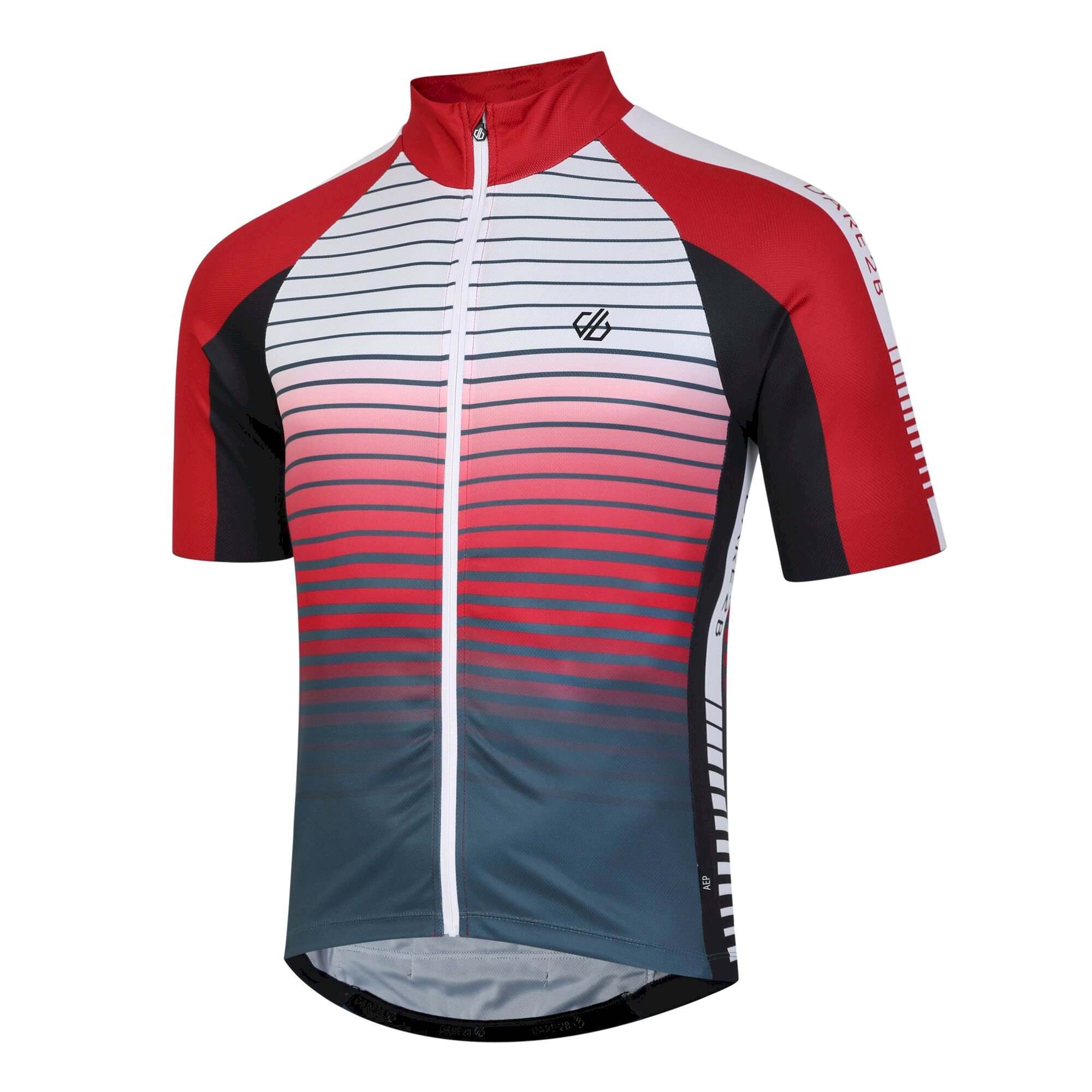 Dare 2b - Men's AEP Virtuous Cycling Jersey | Danger Red Underlined Print