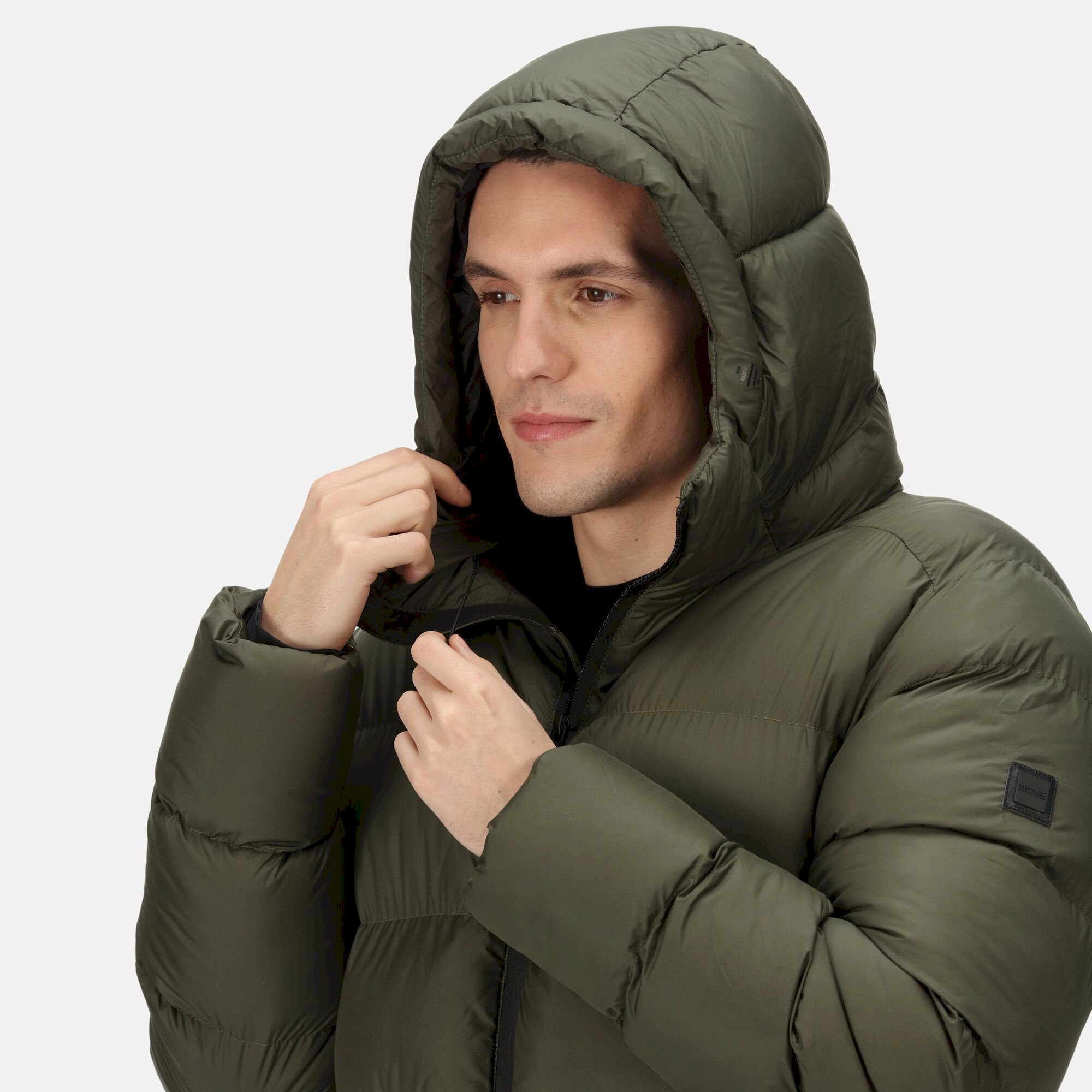 Men's Hallin Longline Quilted Jacket | Dark Khaki