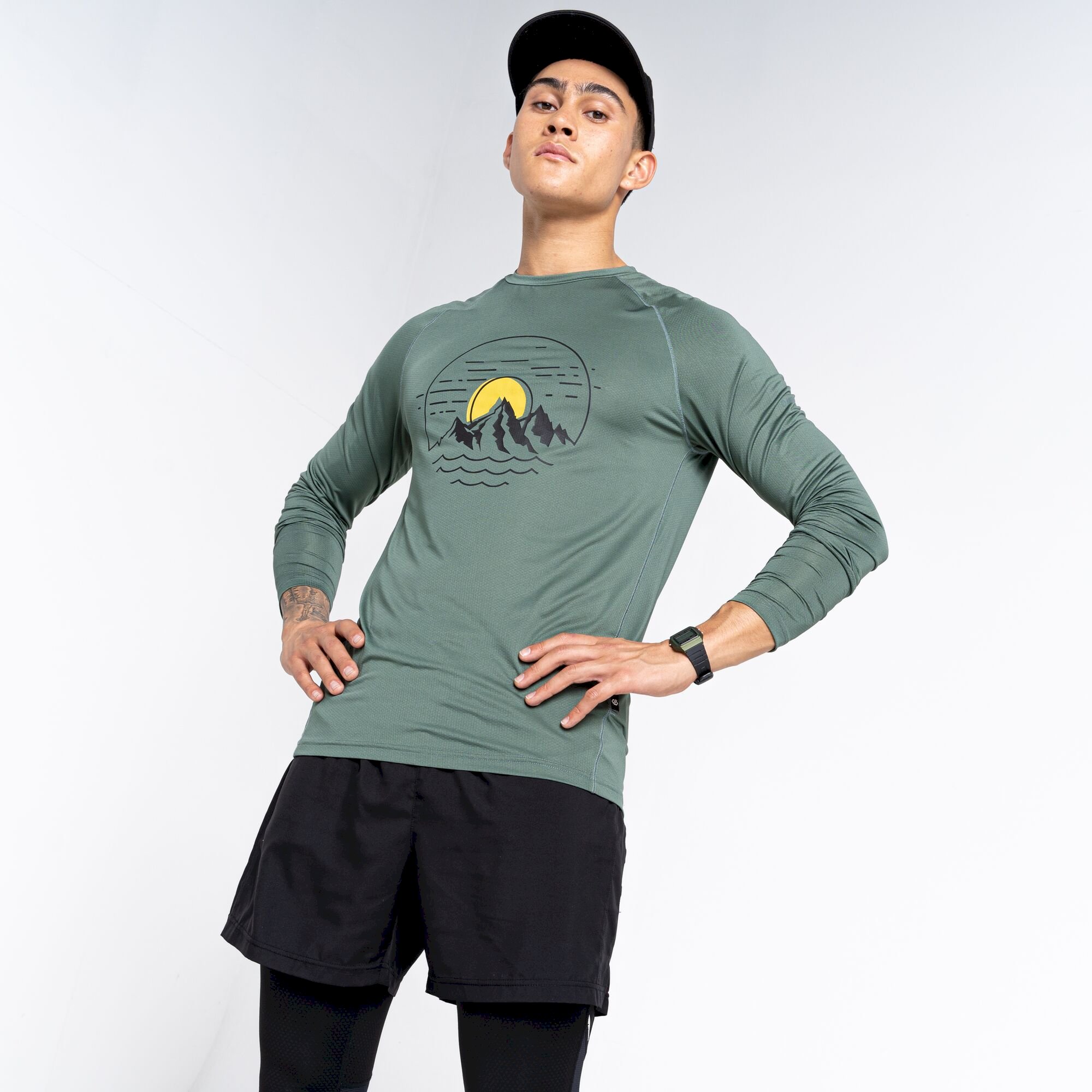Dare 2b - Men's Righteous II Recycled Long Sleeved Tee | Duck Green