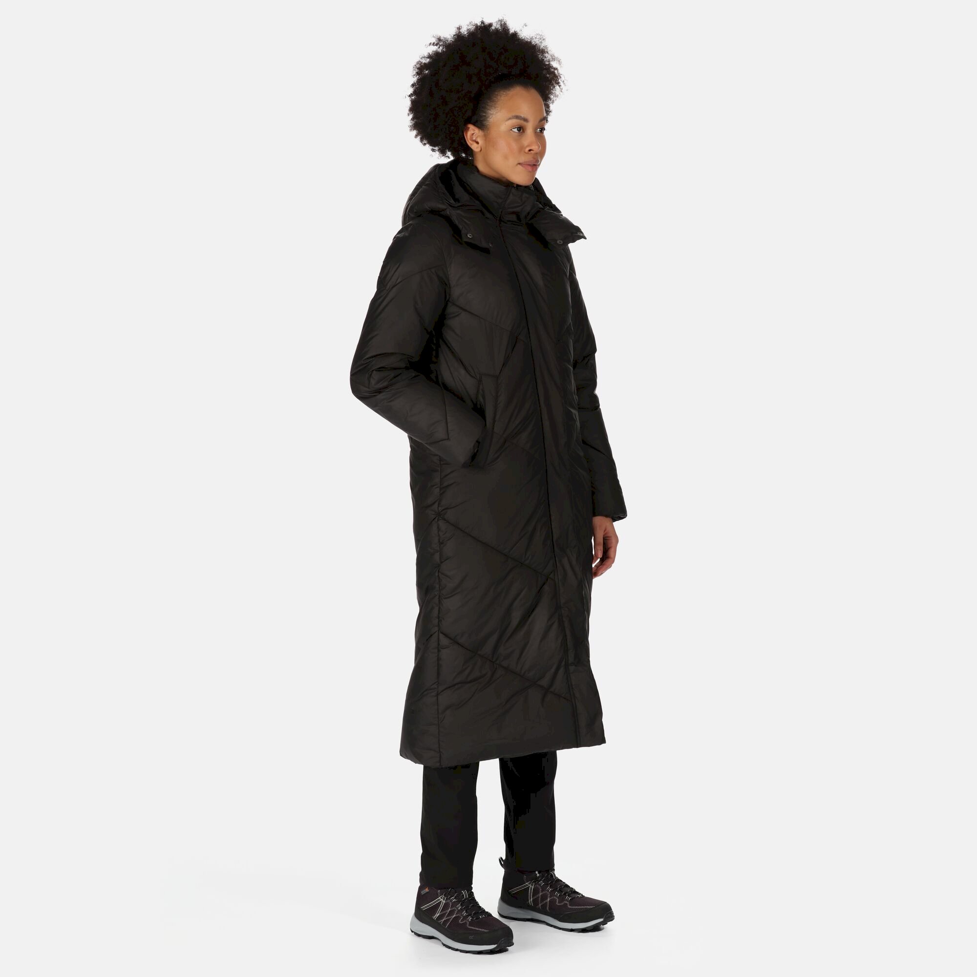 Women's Longley Longline Quilted Jacket | Black