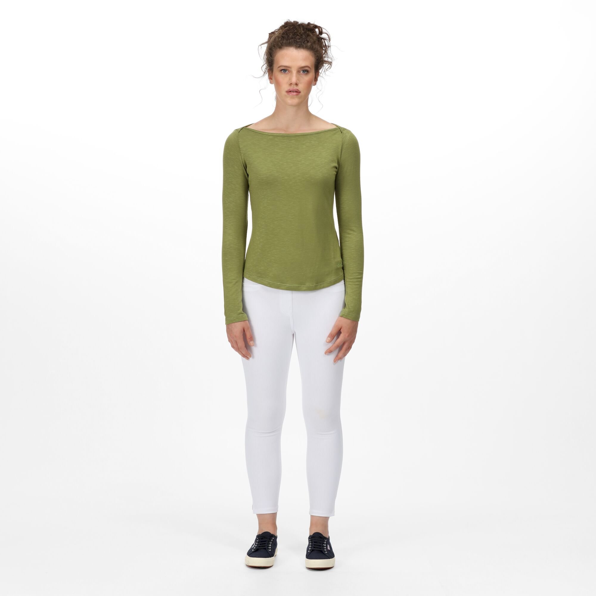 Women's Lakeisha Boat Neck Long Sleeve Top | Green Fields