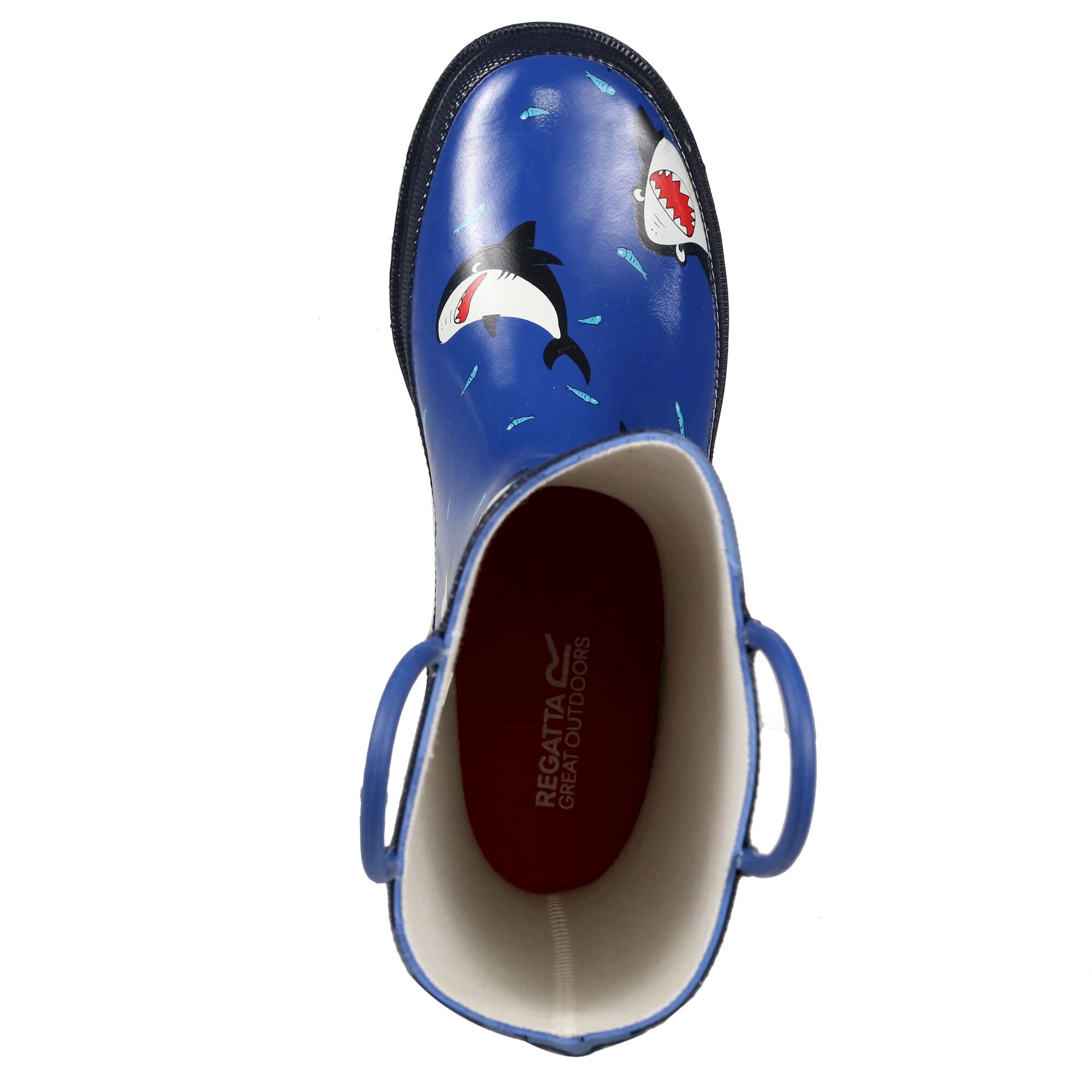 Kids Minnow Printed Wellies | Shark Nautical Blue