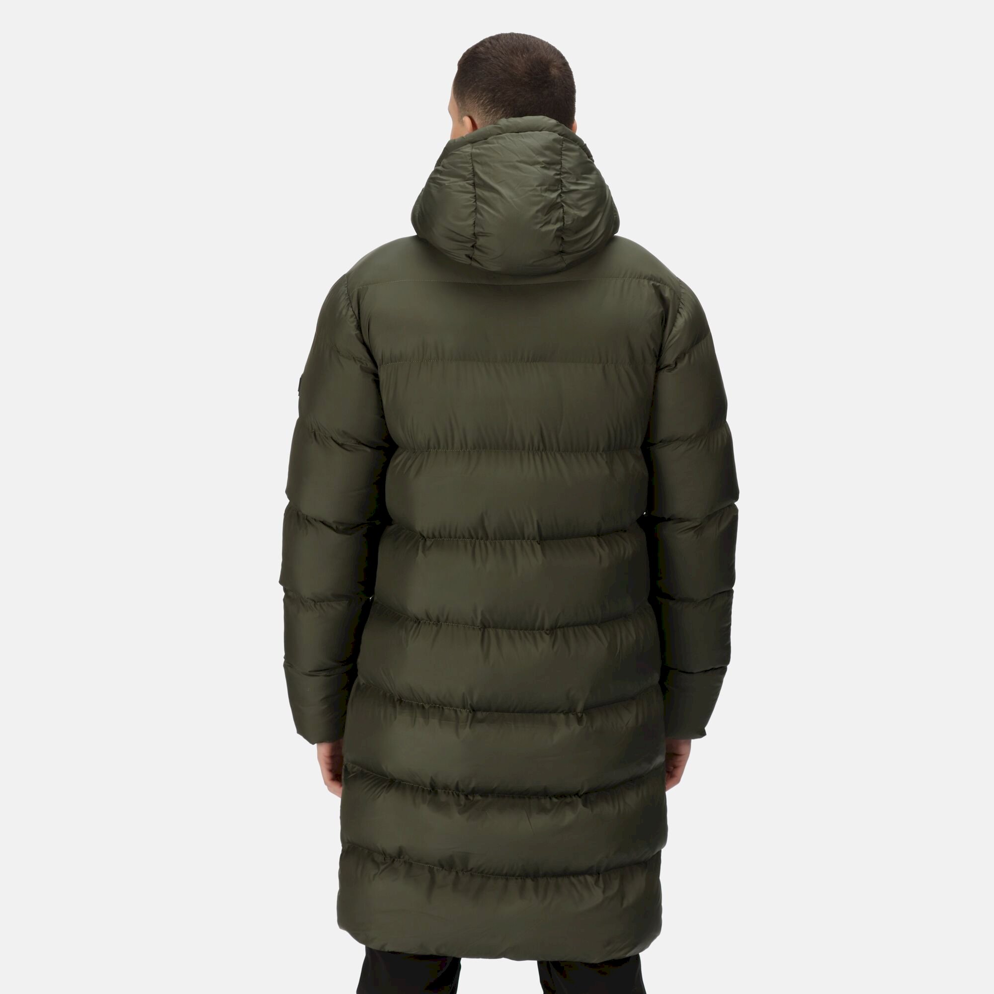 Men's Hallin Longline Quilted Jacket | Dark Khaki