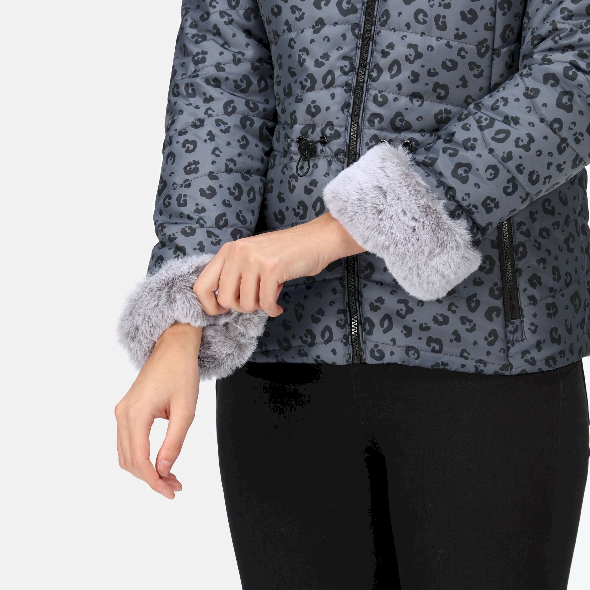 Women's Willabella Fur Detail Jacket | Black Animal