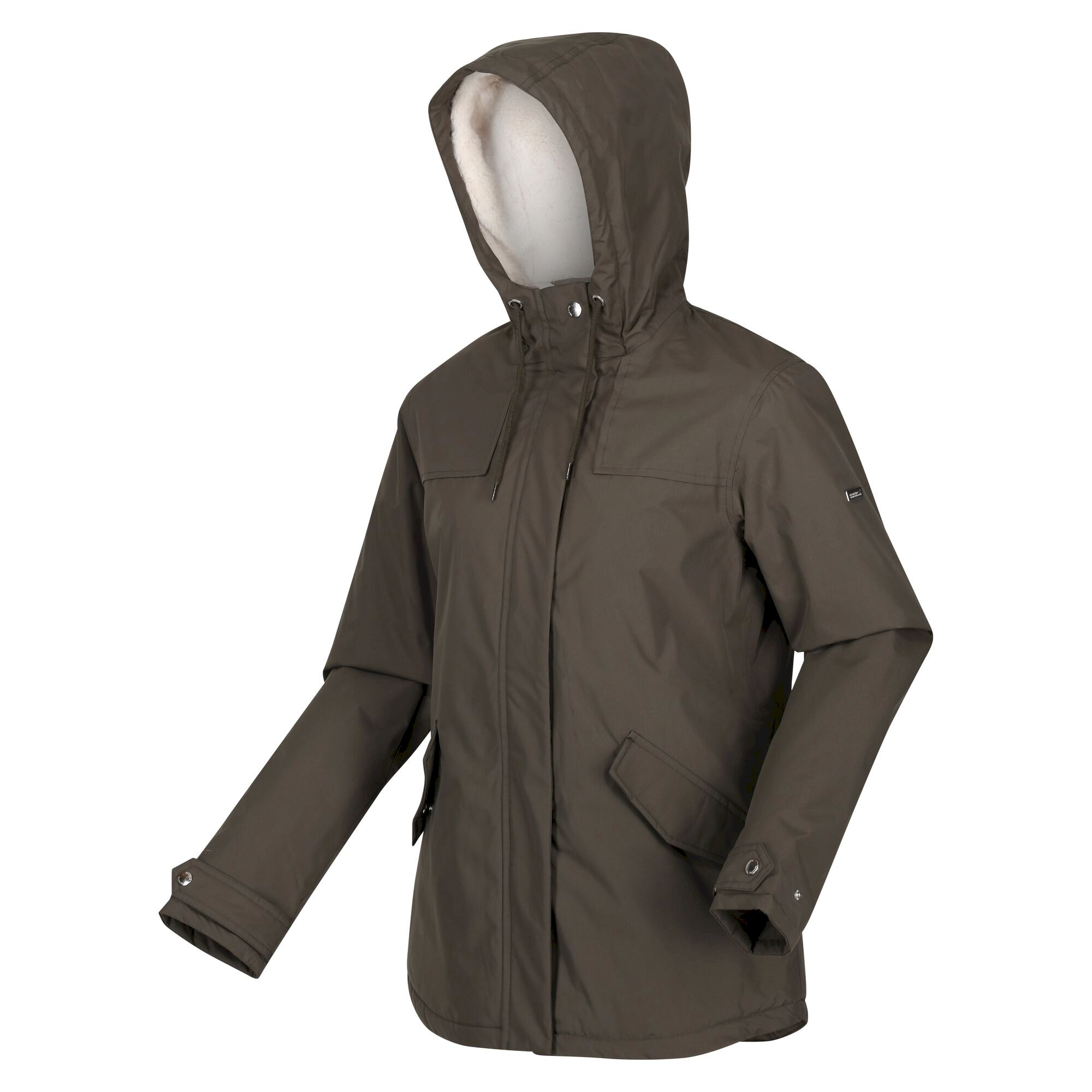 Women's Bria Fur Lined Waterproof Jacket | Dark Khaki
