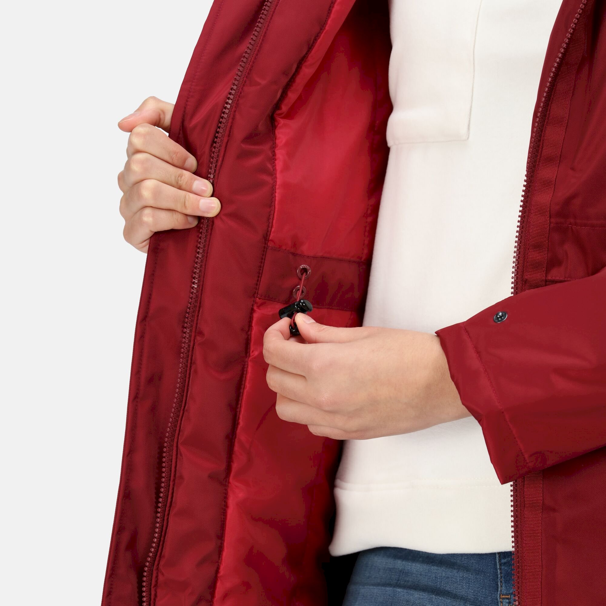 Women's Lyanna Fur Trim Parka Jacket | Cabernet
