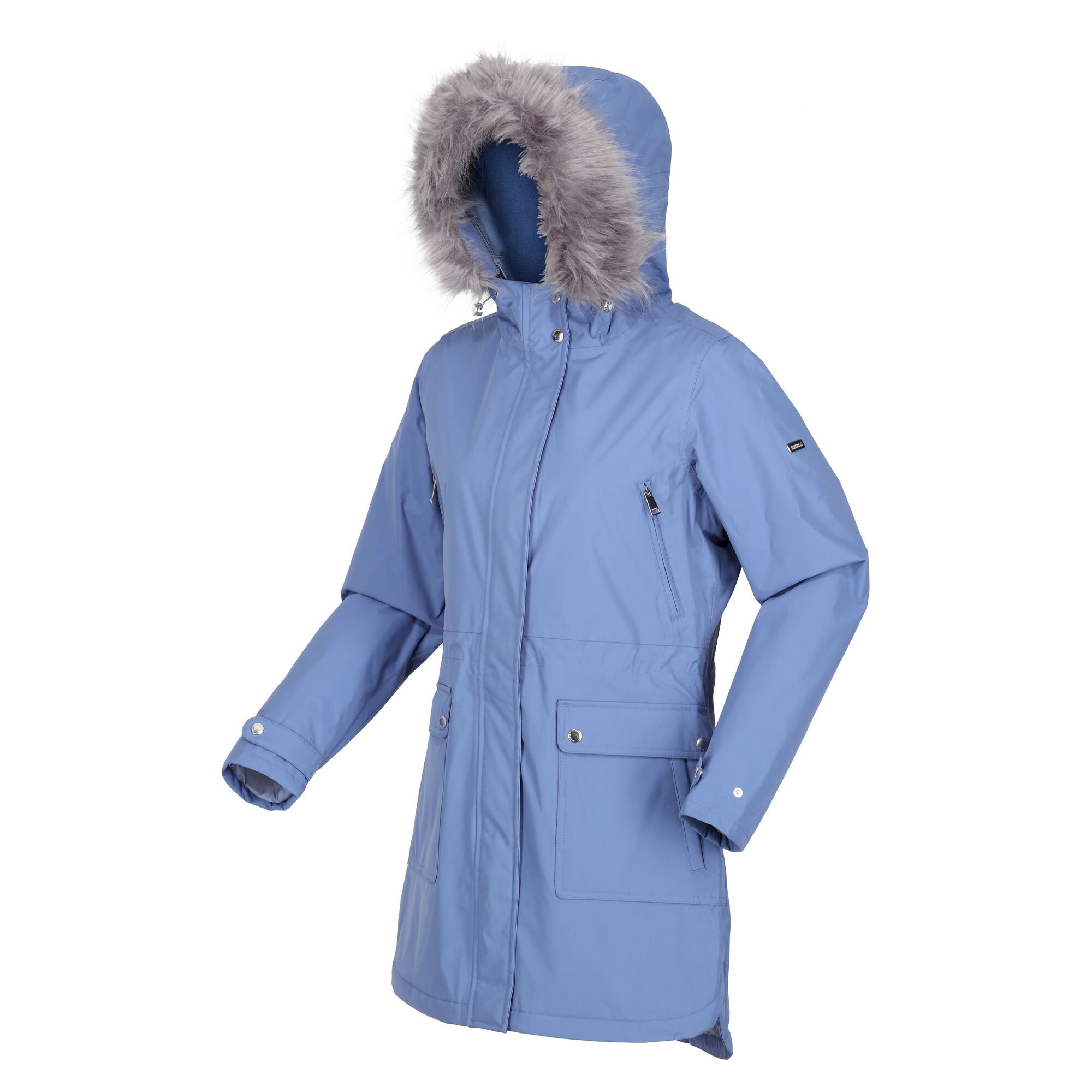 Women's Sabinka Fur Trim Parka Jacket | Slate Blue