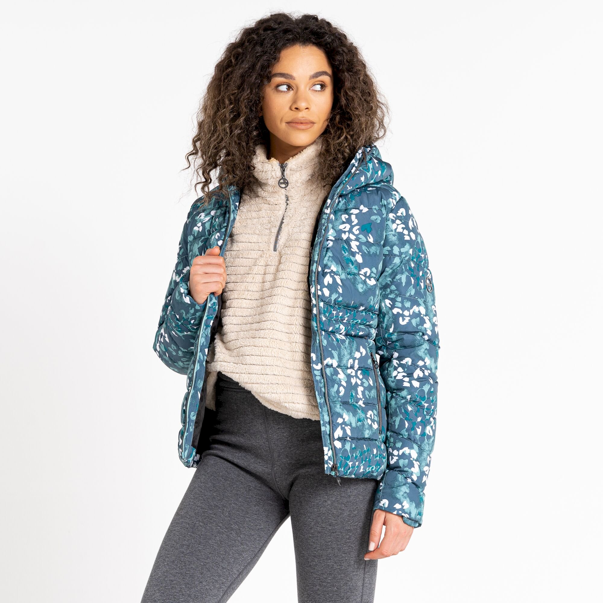 Dare 2b - Women's Reputable II Puffer Jacket | Canton Green Animal Print