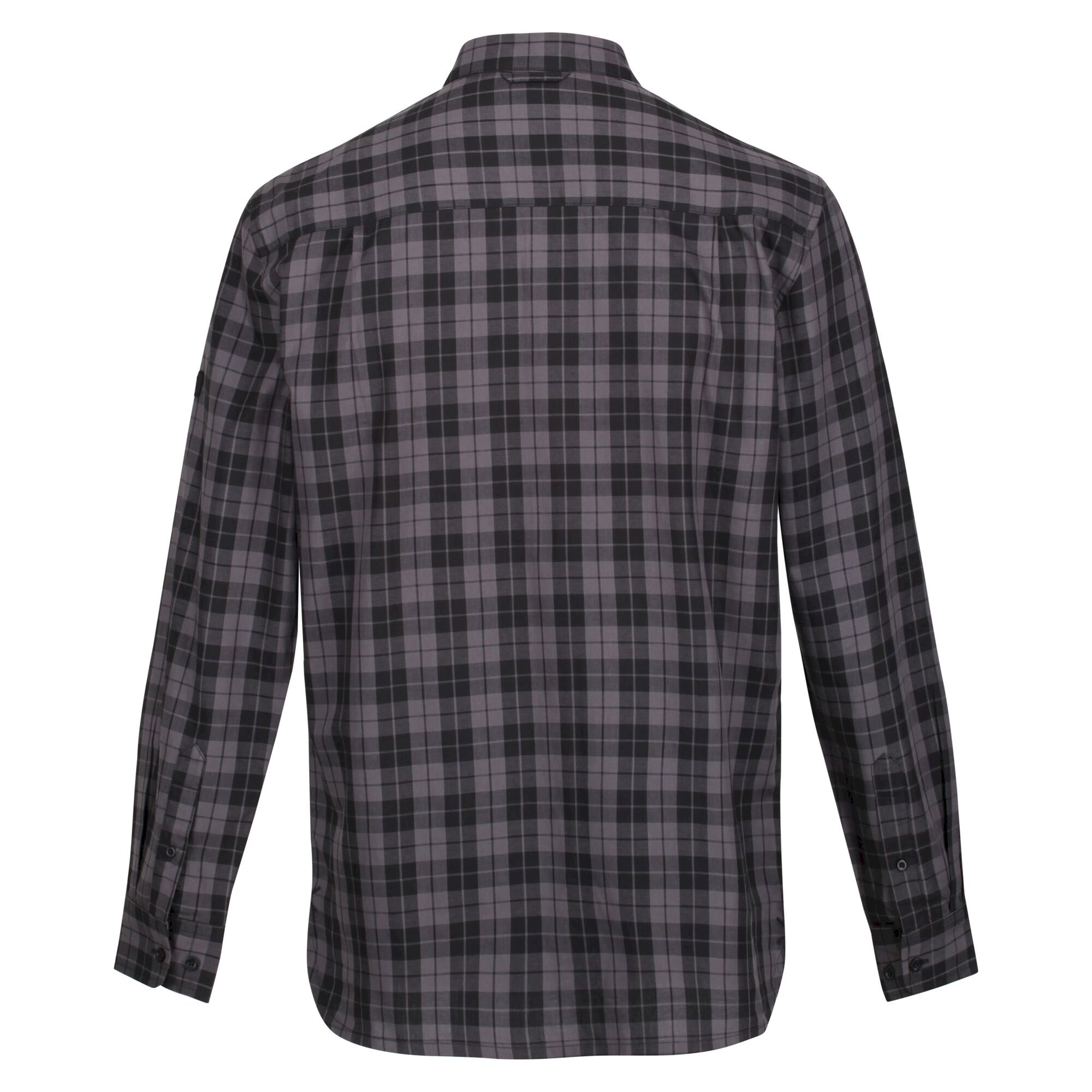 Men's Lance Long Sleeved Checked Shirt | Black Dark Grey Check