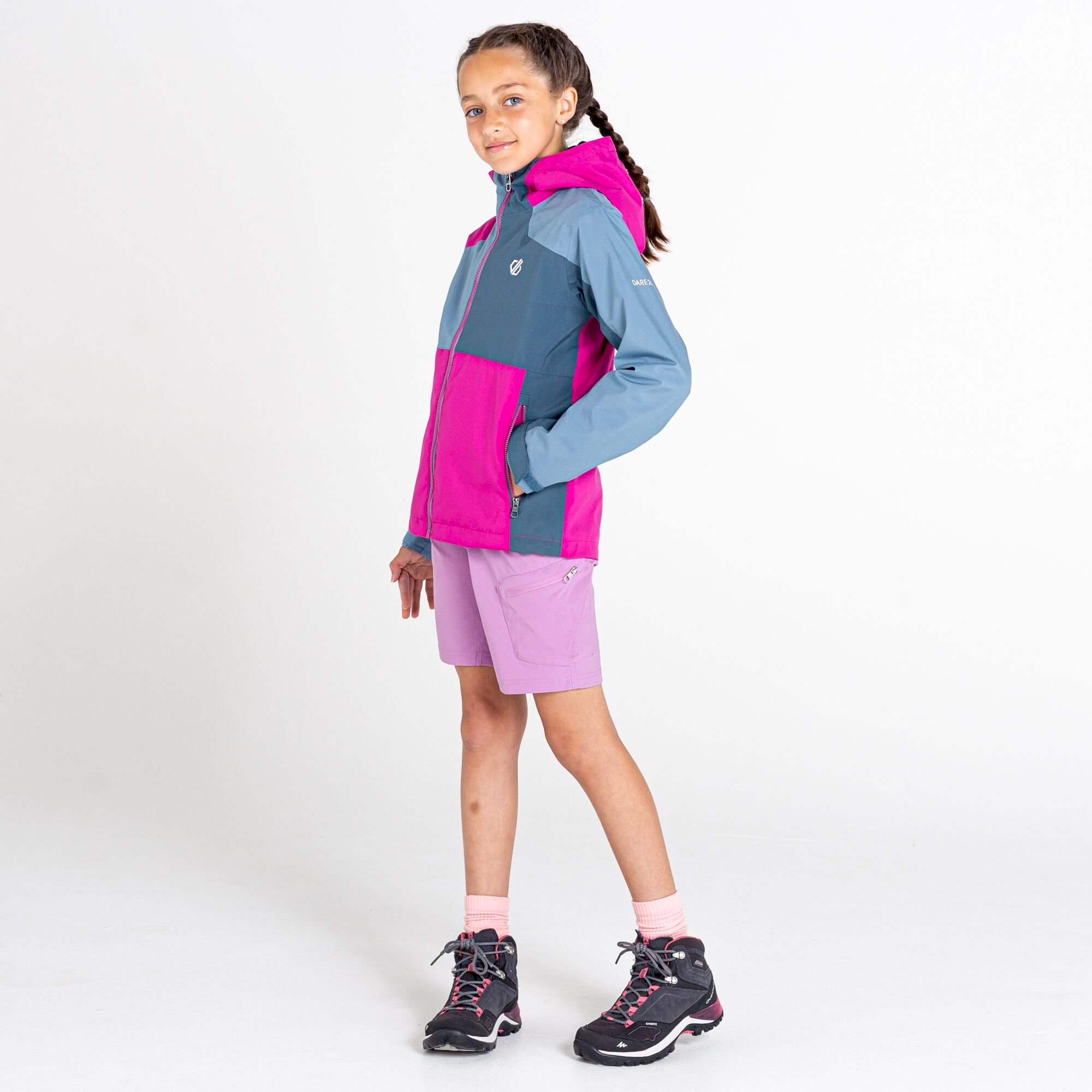 Dare 2b - Kids' In The Lead III Recycled Waterproof Jacket | Fuchsia Bluestone