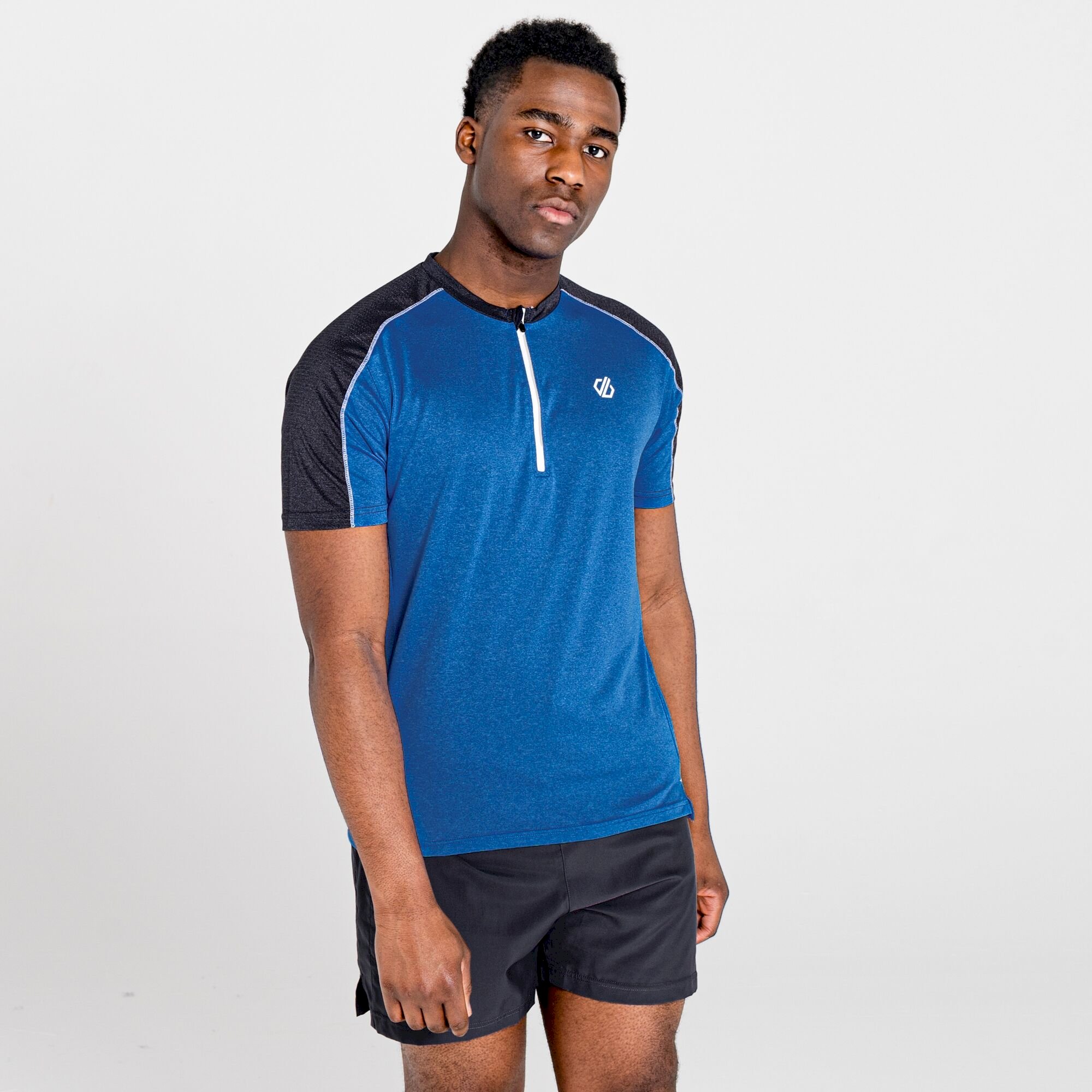 Dare 2b - Men's Aces II Half Zip lightweight Jersey | Athletic Blue Ebony Grey