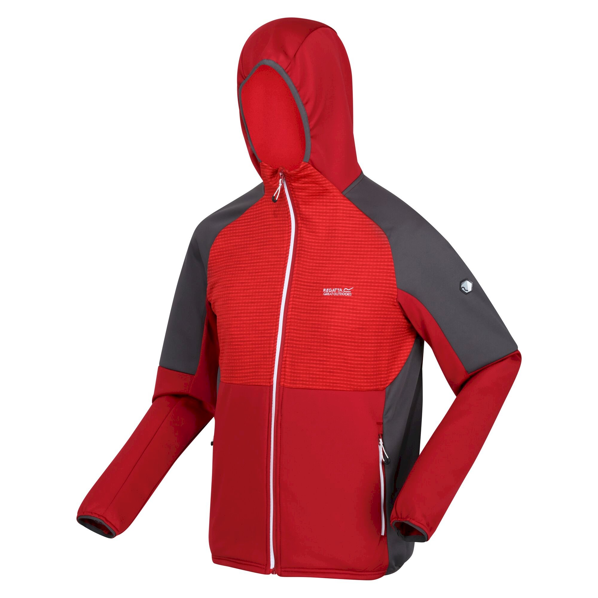 Men's Attare Softshell Hooded Jacket | Dark Red Chinese Red