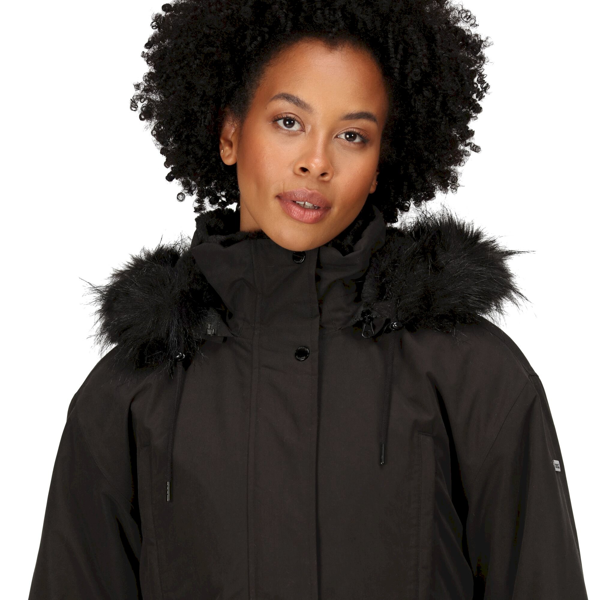 Women's Shiloh Fur Trim Parka Jacket | Black