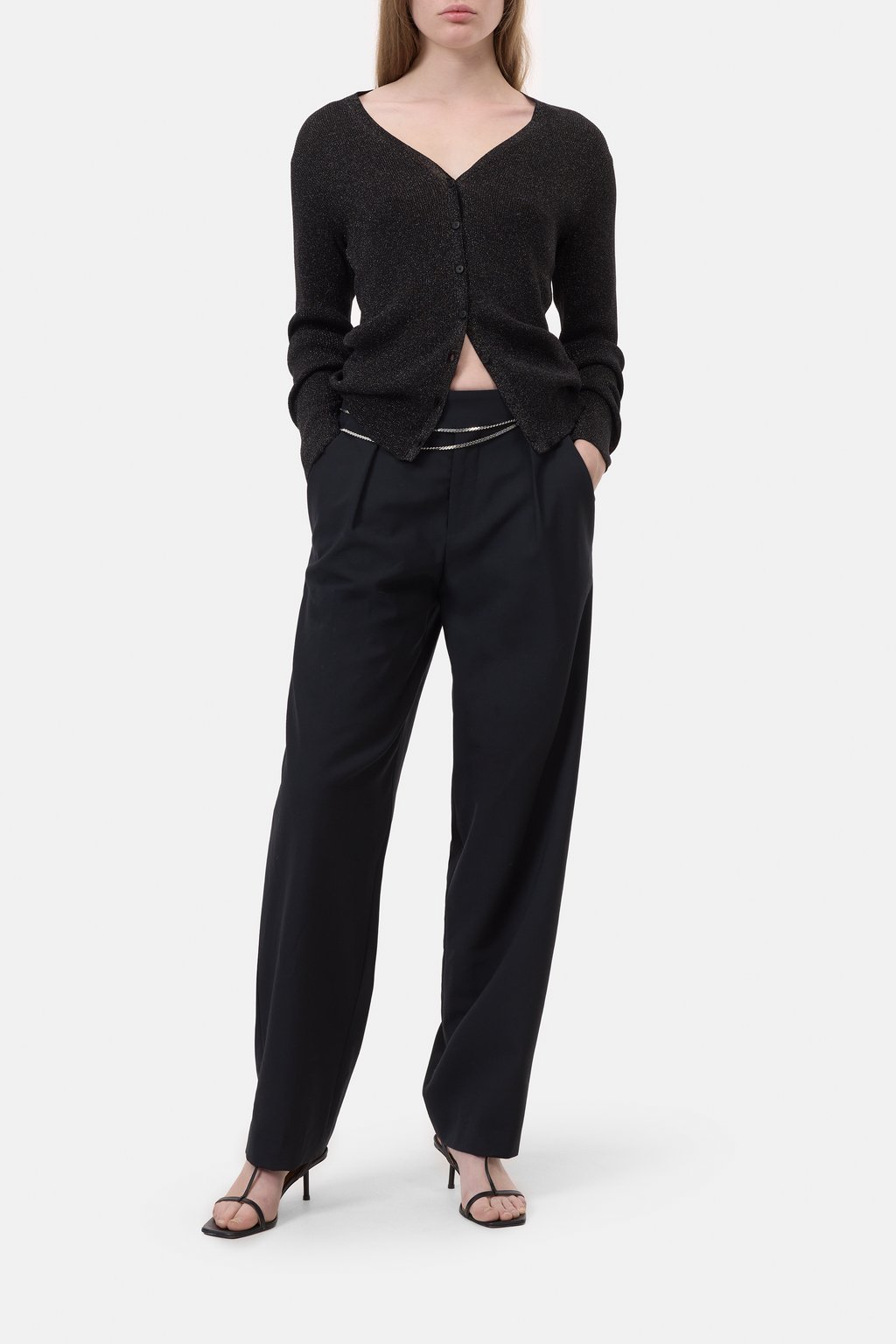 Schmaler Cardigan mit V-Ausschnitt