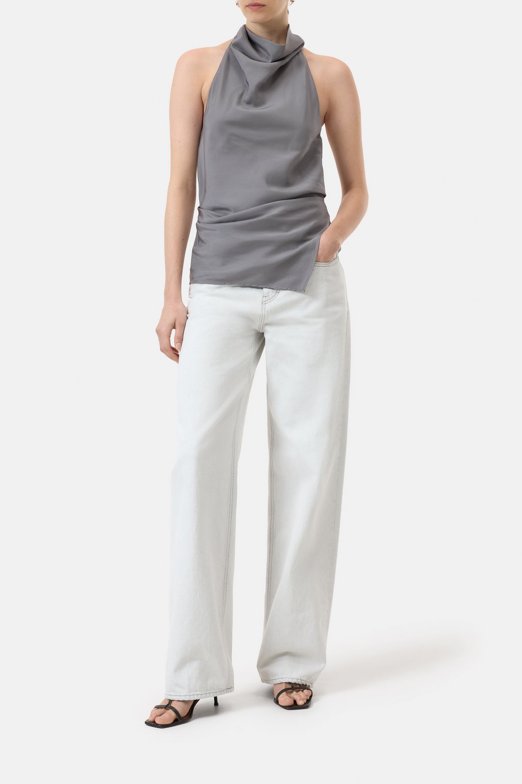 Neckolder Bluse aus Seide