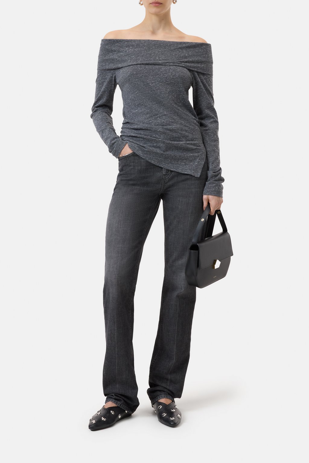 Off-Shoulder Longsleeve aus Baumwolle