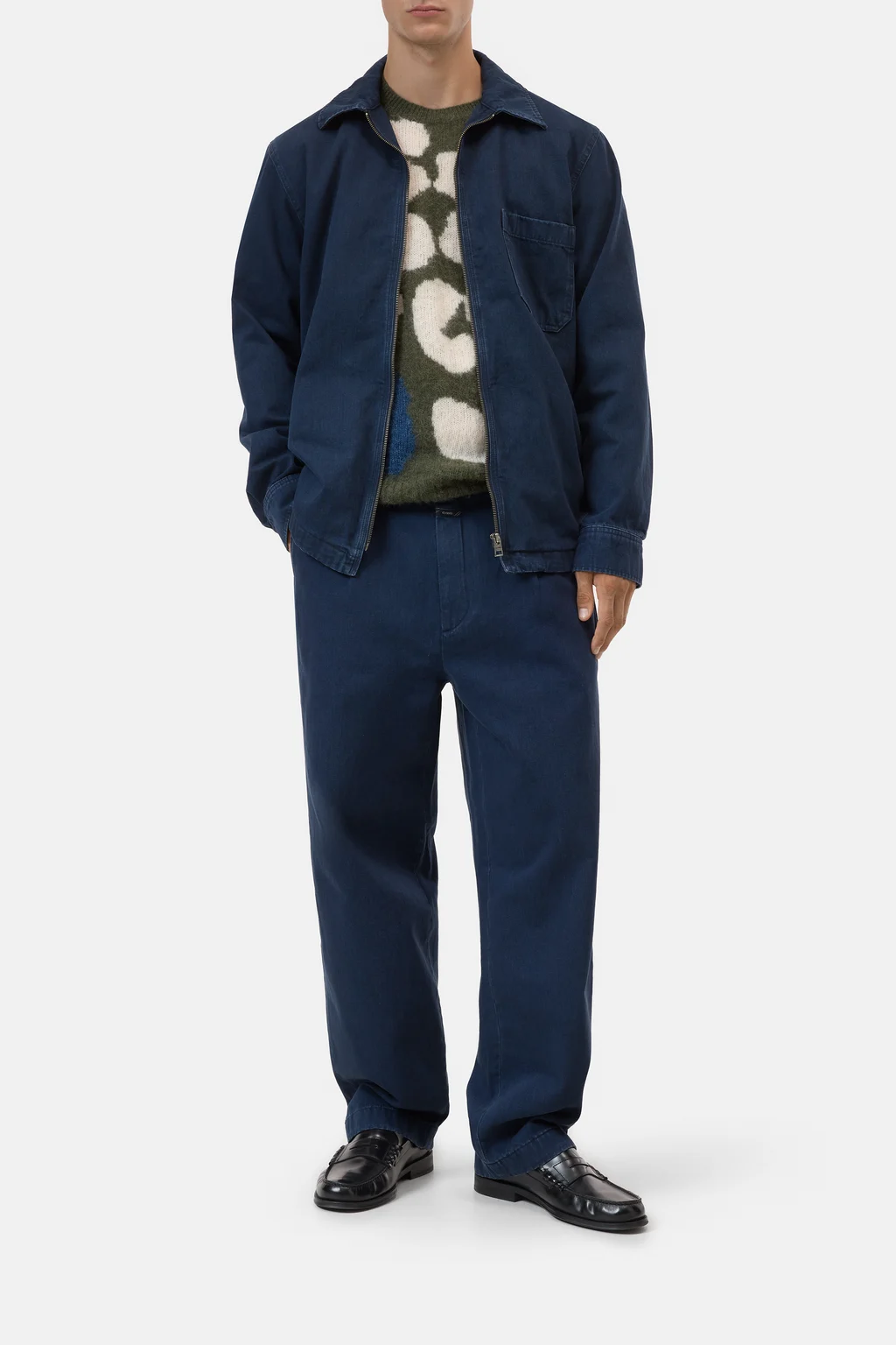 Denim-Overshirt mit Rei&szlig;verschluss