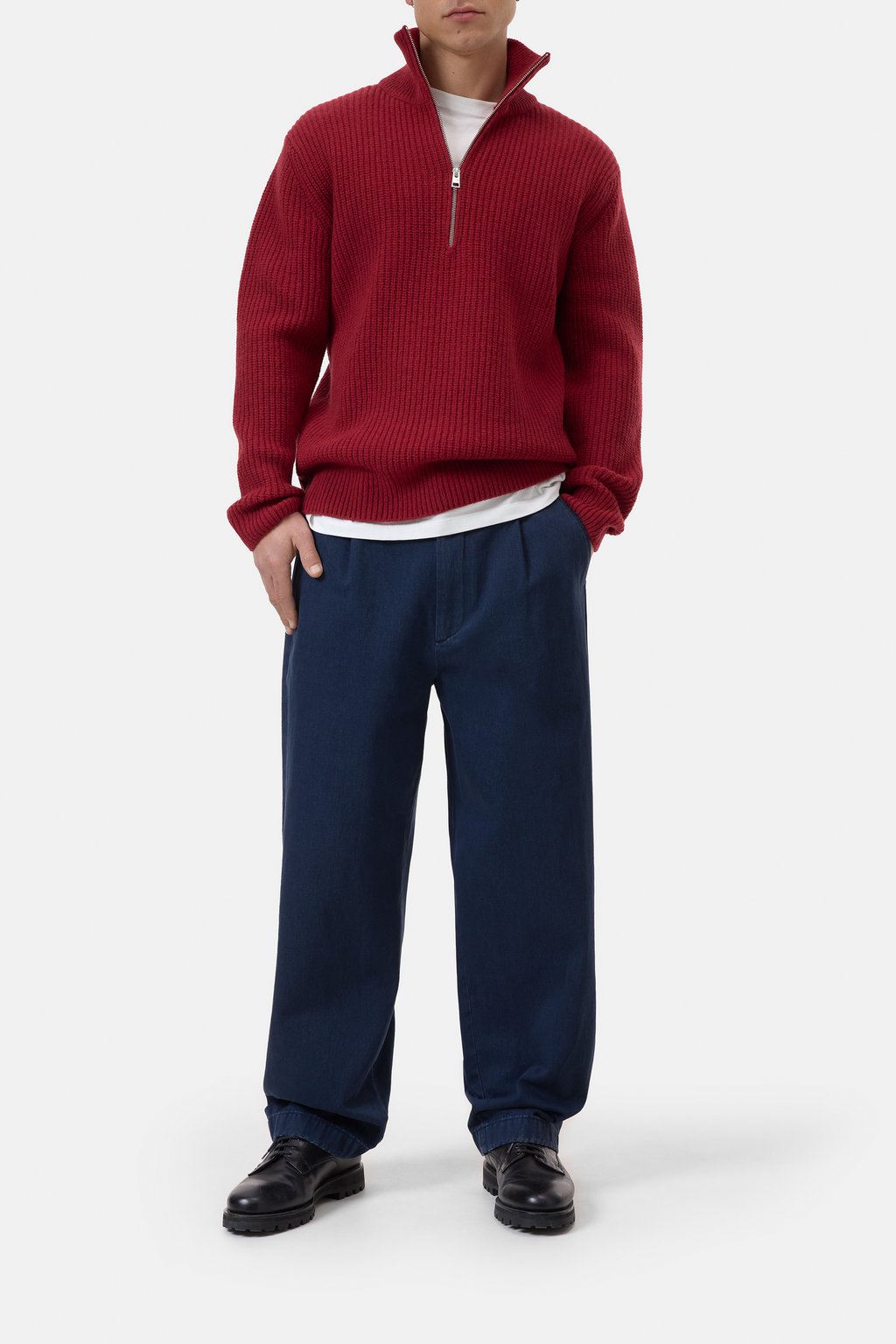 Woll-Pullover mit Rei&szlig;verschluss