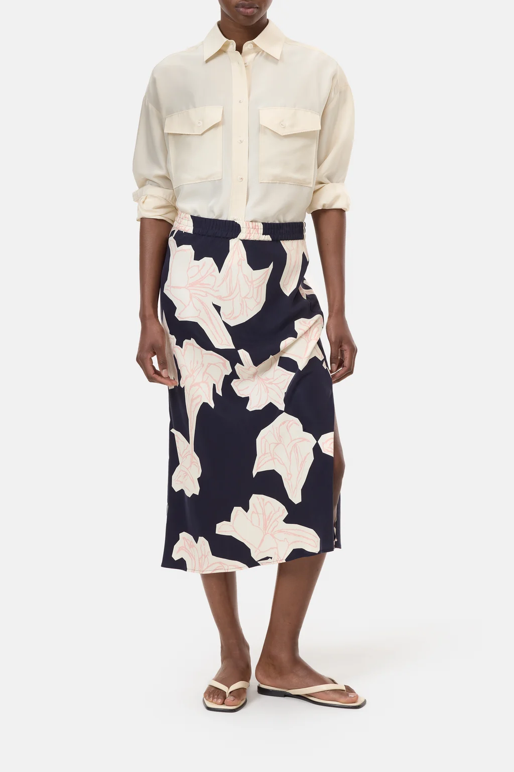 Midi-Rock mit Blumenprint