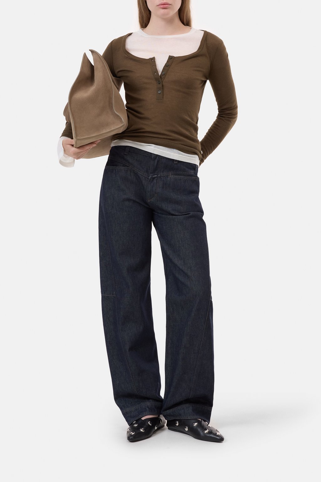 Longsleeve mit U-Ausschnitt