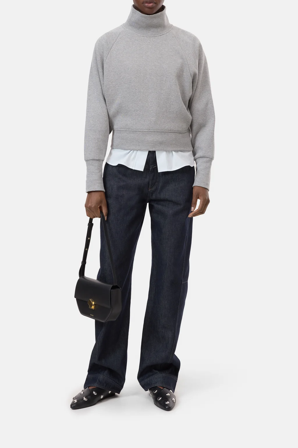 Stehkragen-Sweatshirt