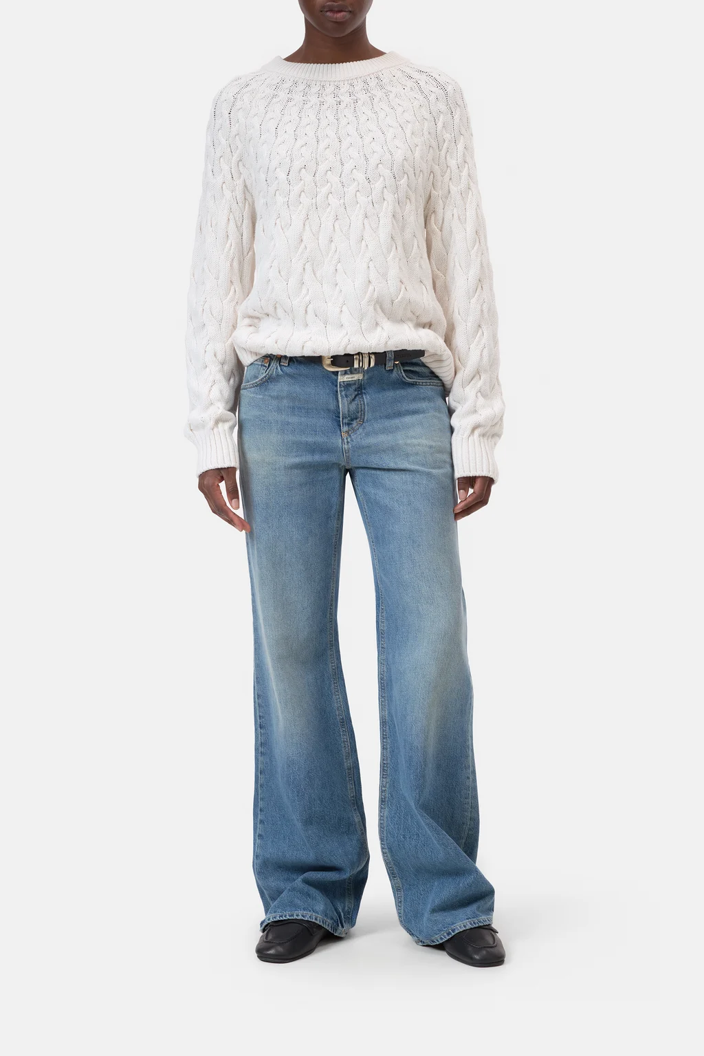 Zopfmuster-Pullover aus Bio-Baumwolle