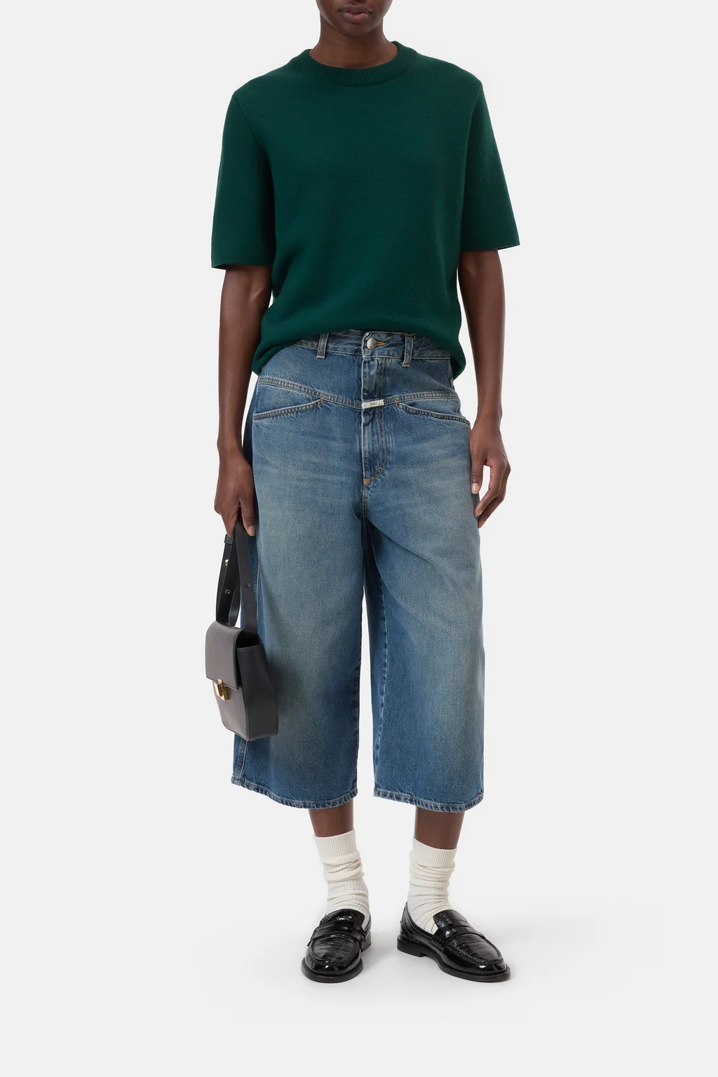 Kurzarm-Pullover aus Wolle