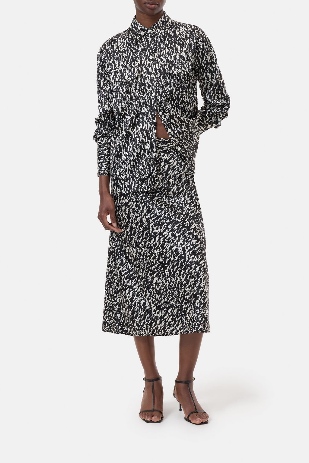 Bluse mit Strick-Print