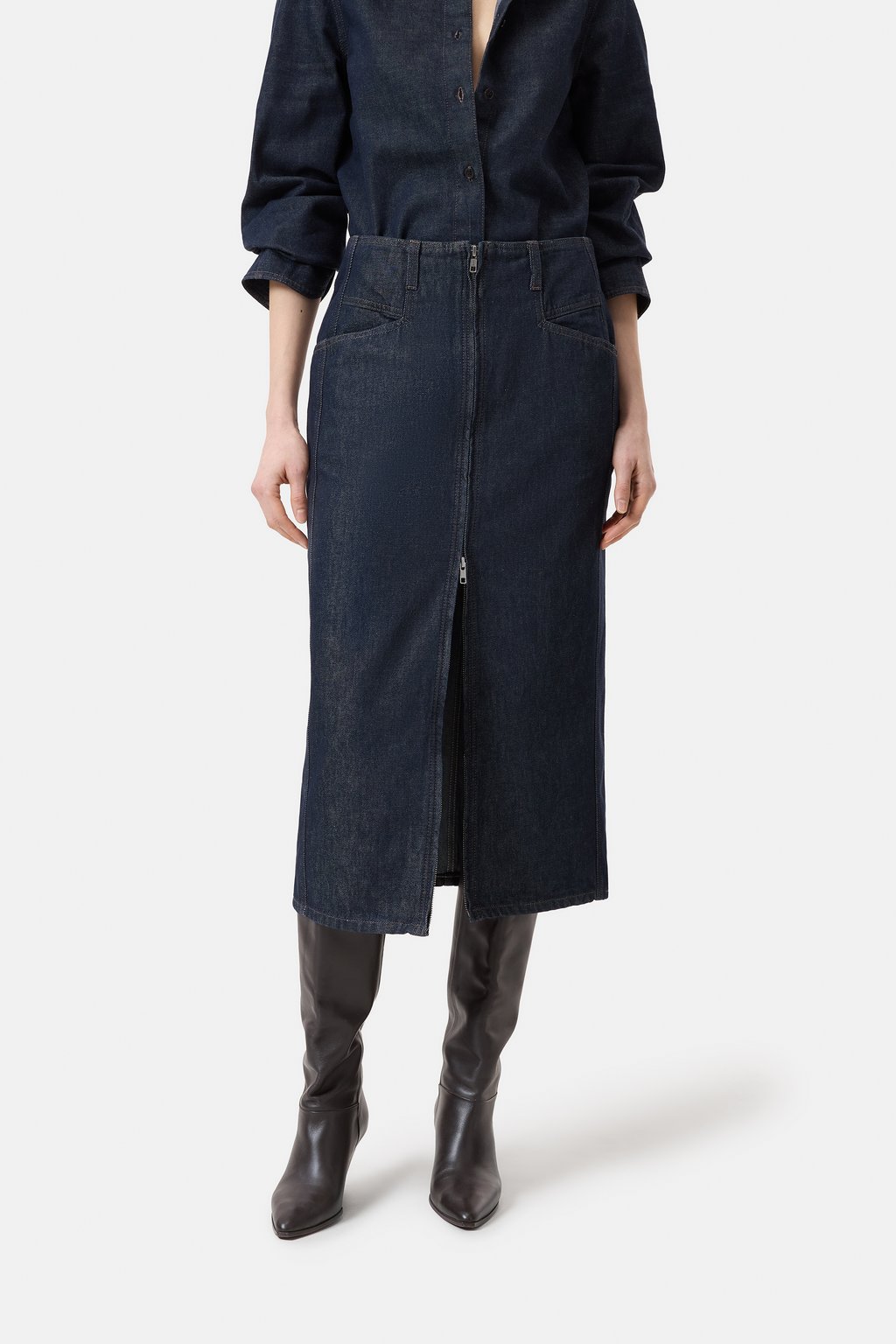 Denim-Rock mit Rei&szlig;verschluss