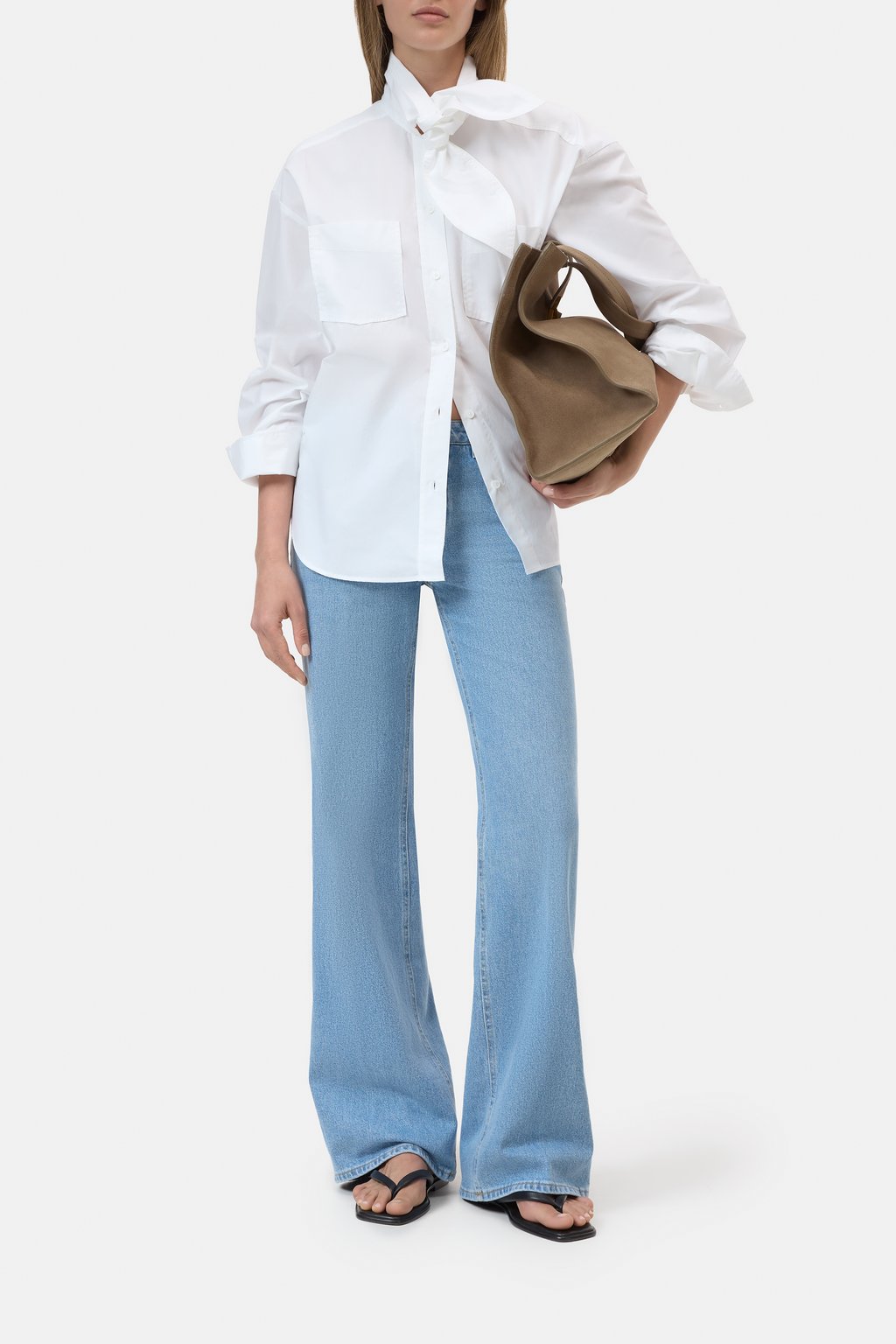 Schalbluse aus Baumwoll-Popeline