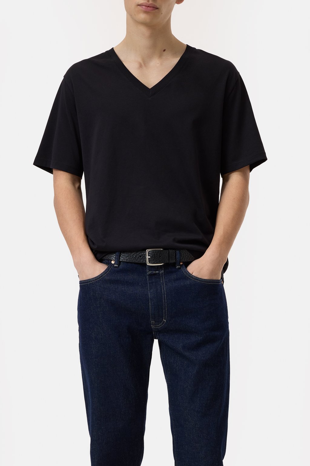 V-Neck T-Shirt aus Baumwolle