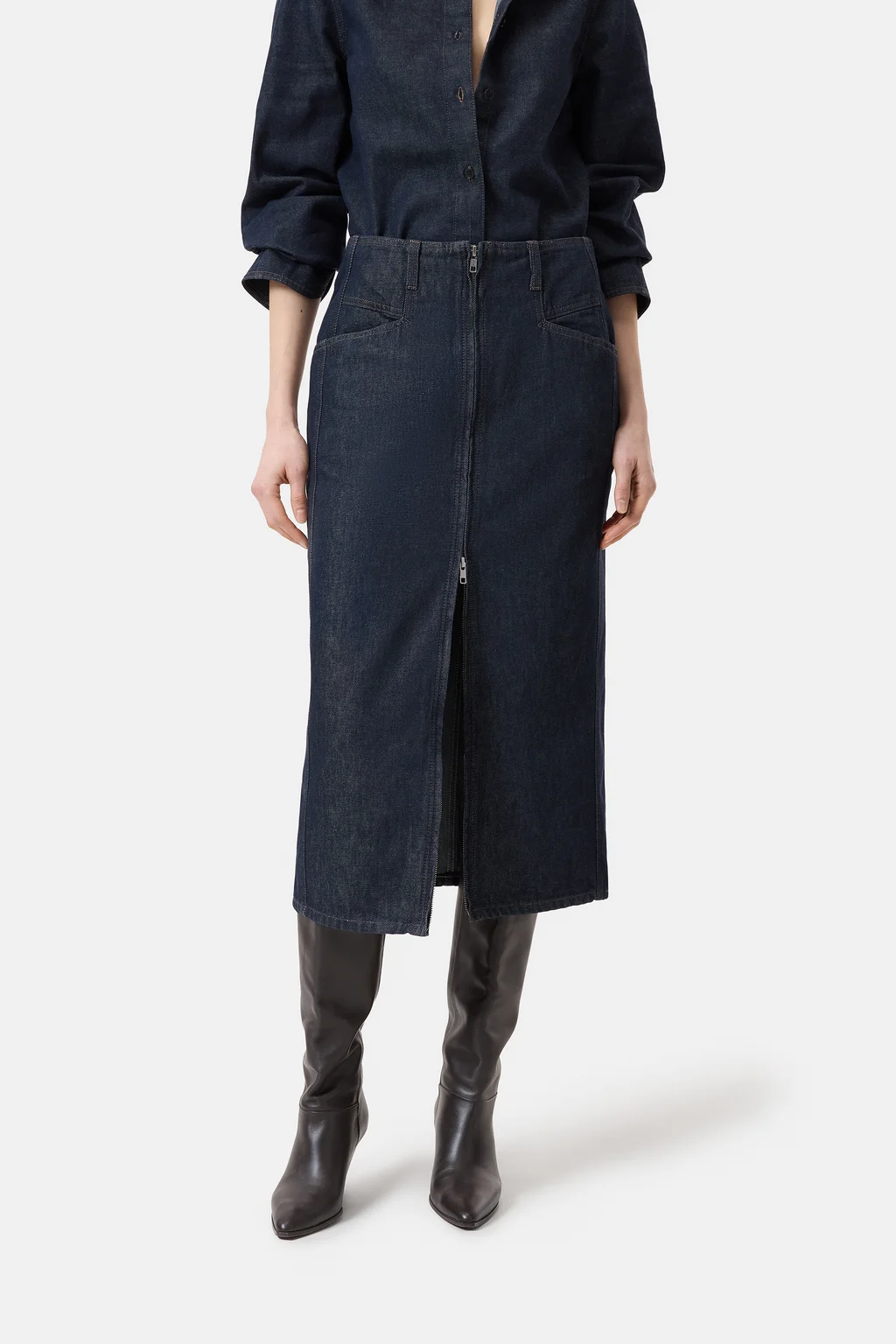 Denim-Rock mit Rei&szlig;verschluss