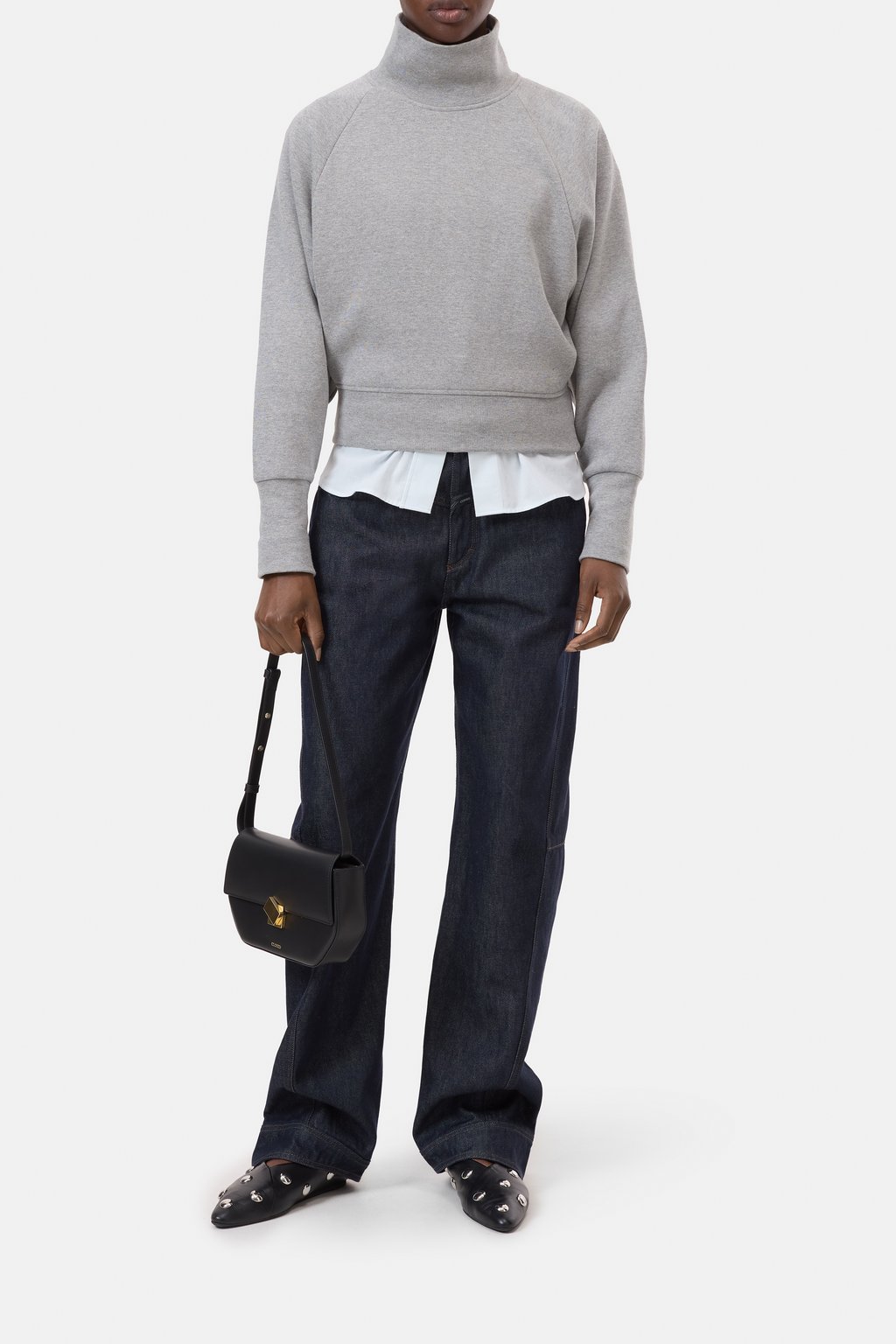 Stehkragen-Sweatshirt