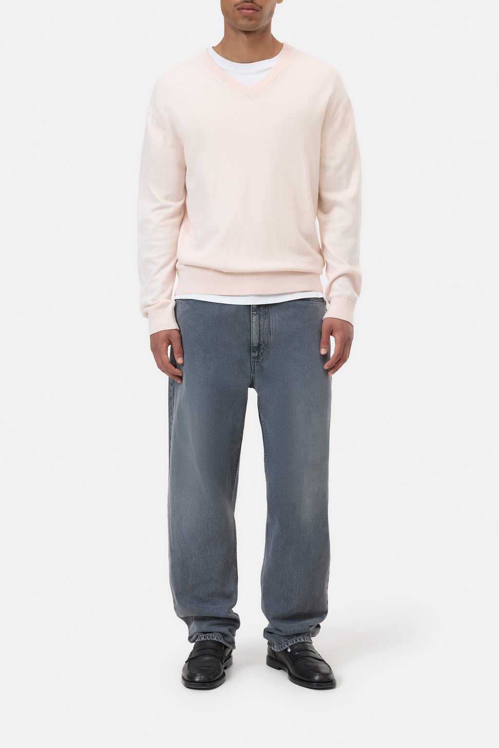 Feinstrick-Pullover mit V-Ausschnitt