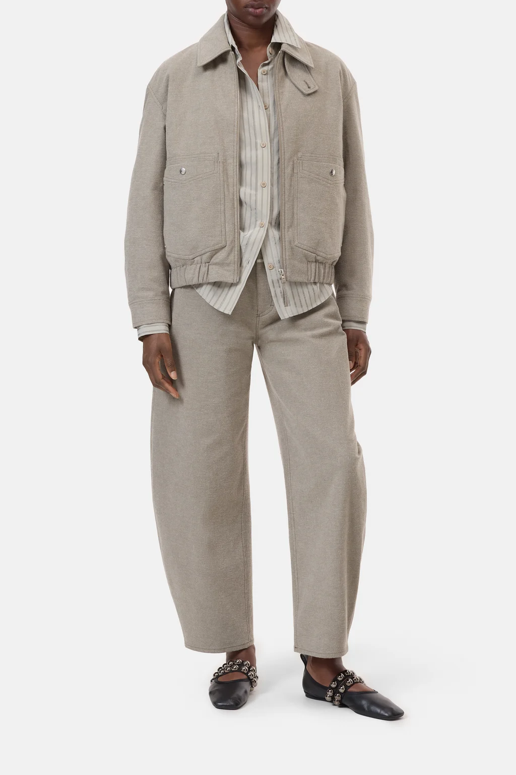 Baumwoll-Jacke mit Rei&szlig;verschluss