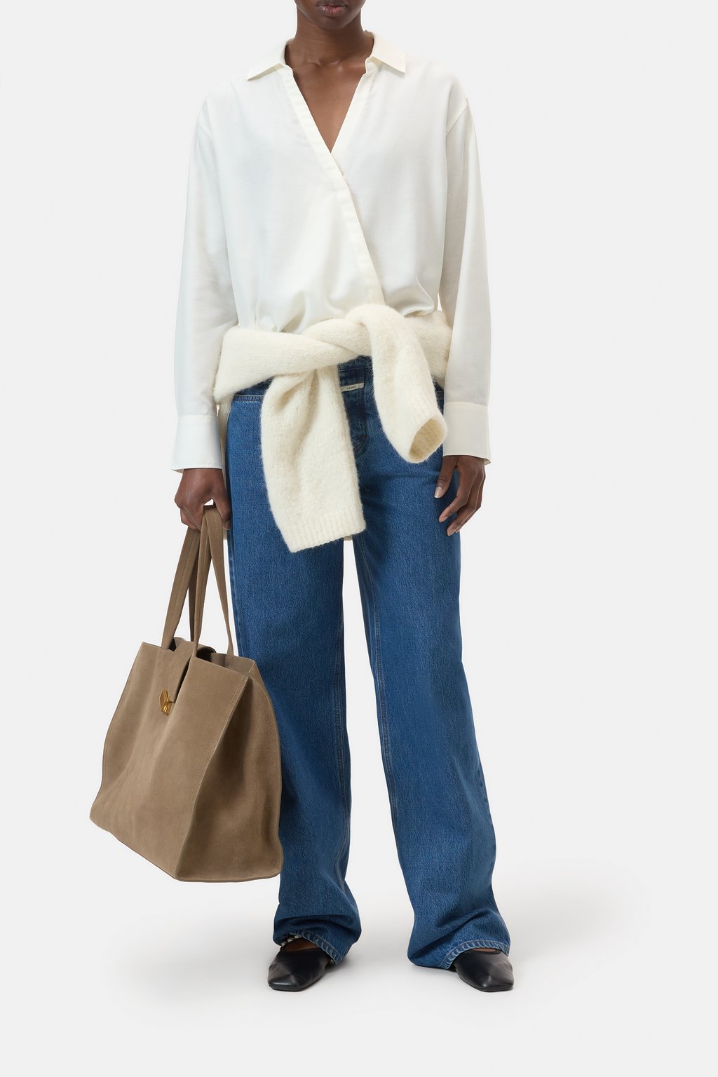 Asymmetrische Bluse aus Baumwolle-Mix